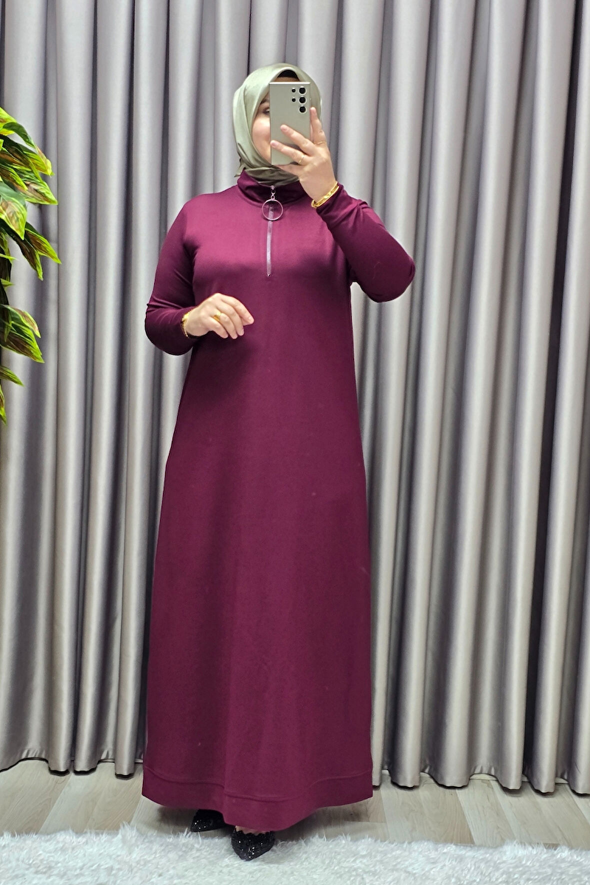 Kadın Giyim Kristal Fermuarlı Elbise 