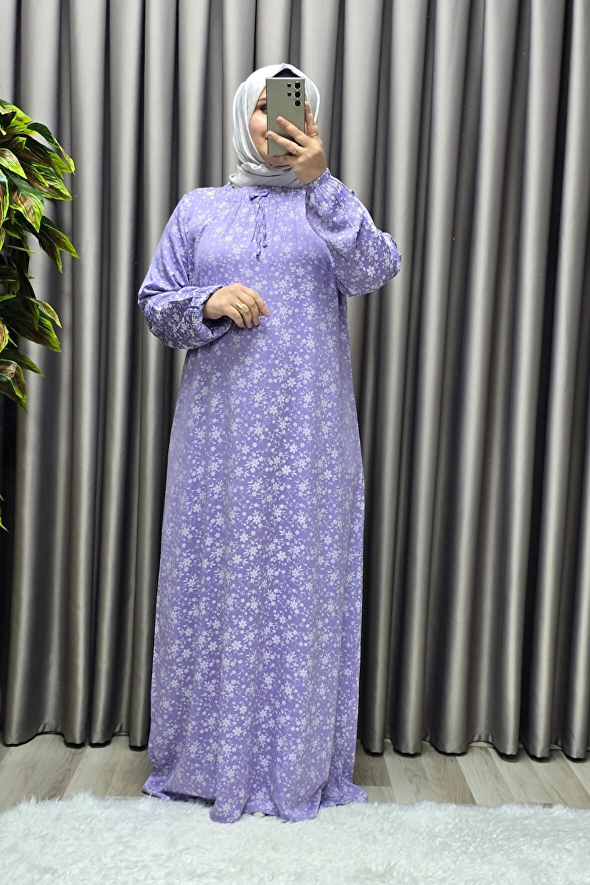 Kadın Tesettür Giyim Büyük Beden Tansel Keten Nida 2 Elbise