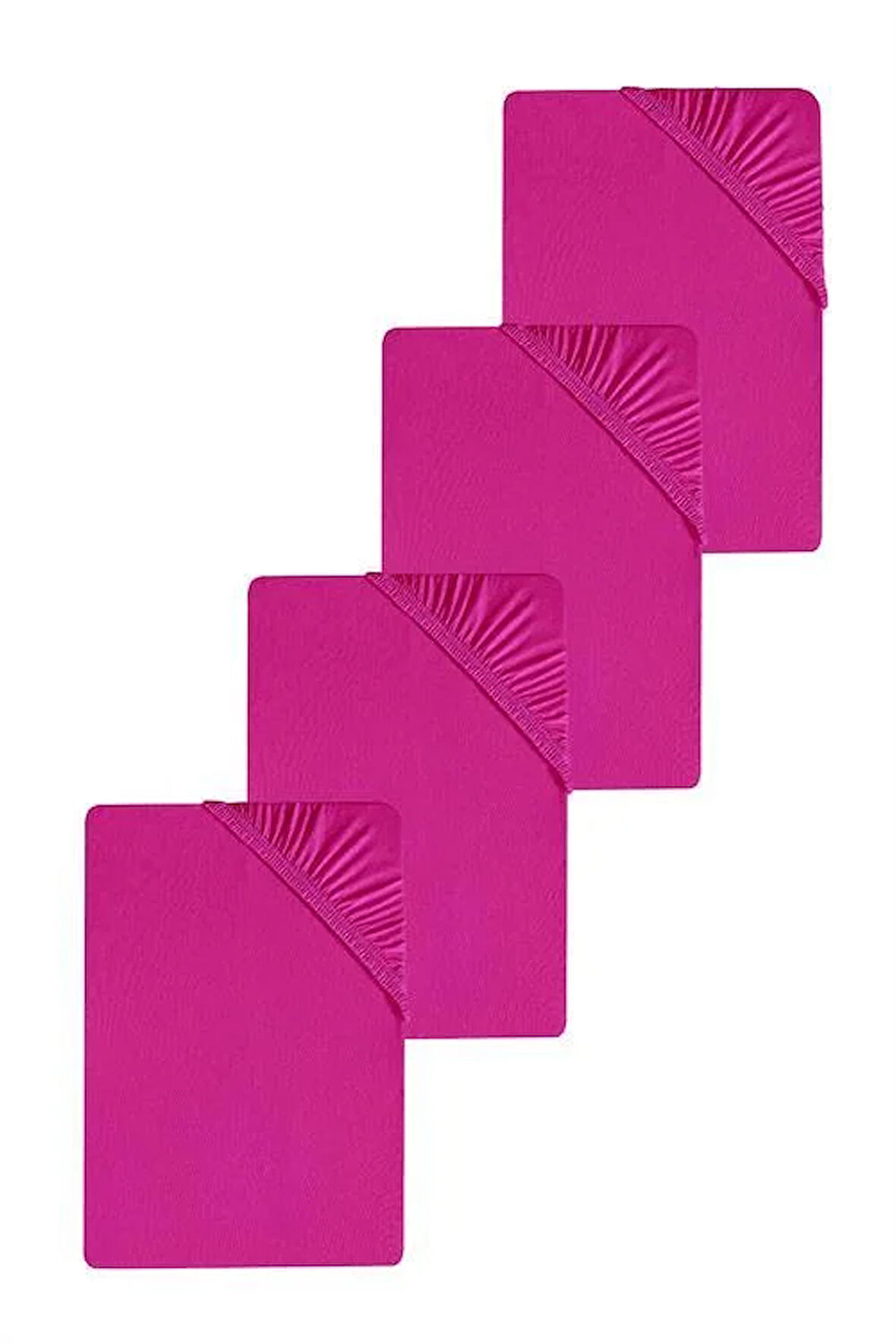 4 Adet Düz Pamuklu Tek Kişilik 80 x 200 x 30 cm Lastikli Penye Çarşaf