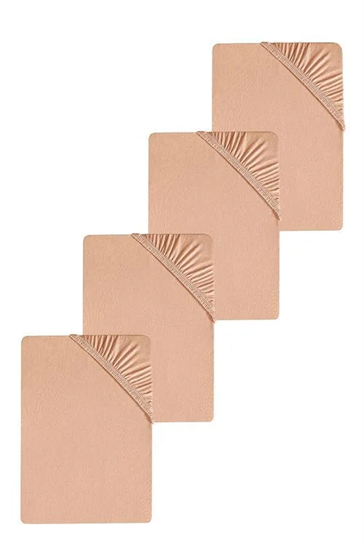 4 Adet Düz Pamuklu Tek Kişilik 80 x 200 x 30 cm Lastikli Penye Çarşaf