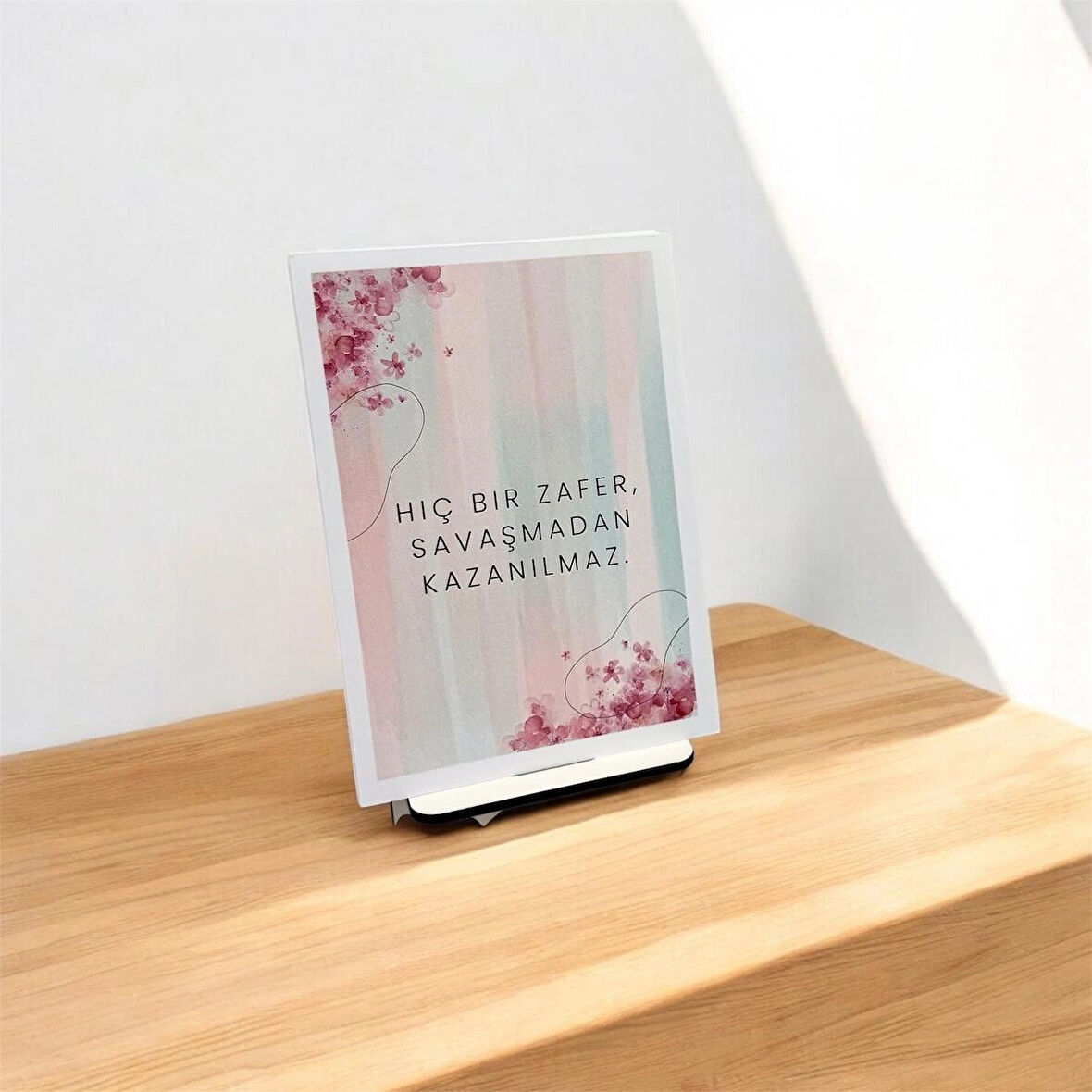 30 Güne 30 Motivasyon Kartı - Standlı Motto Kartı - Ahşap Telefon Tutucu (150x145 mm)