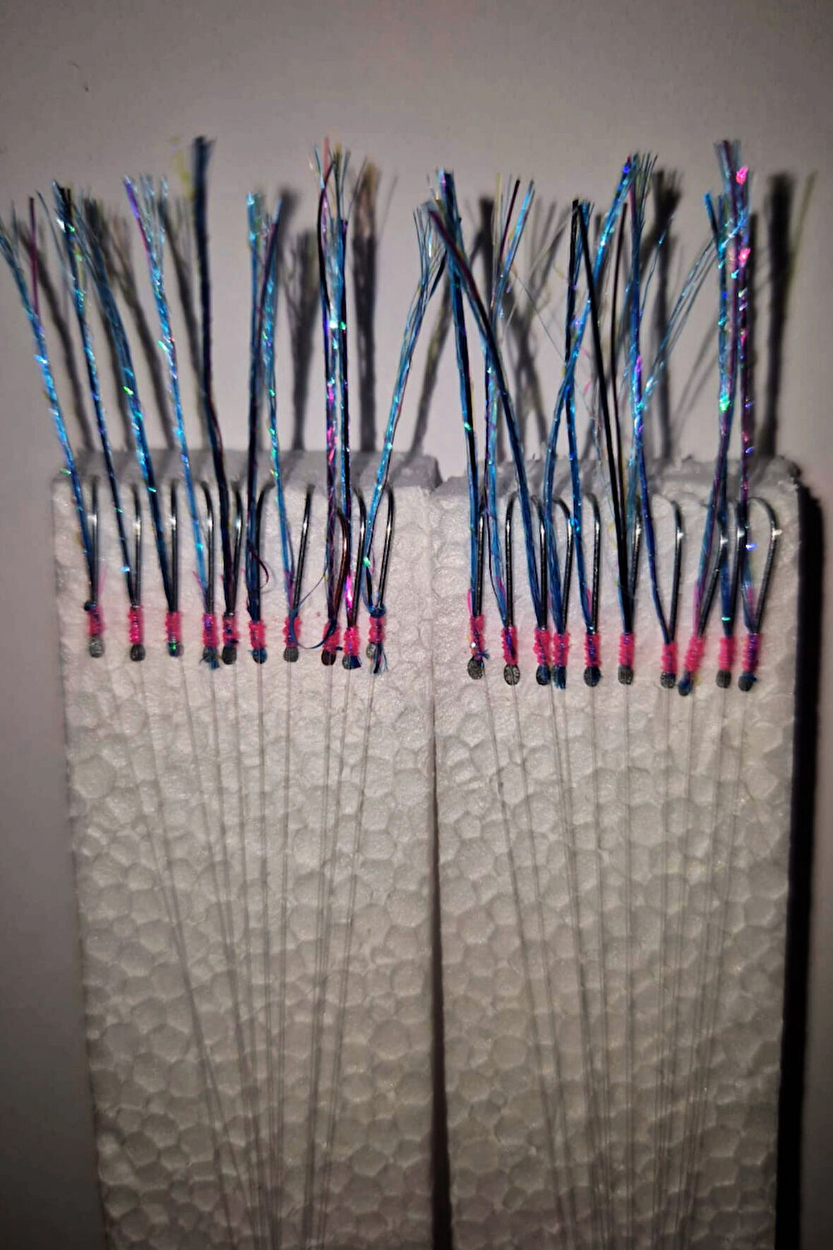 Eagenset Çapari İstavrit Çaparisi, 30x12 Beden, Mavi - Fuşya Sim, 11 No Beyaz İğne, 10 İğneli, 2li Paket