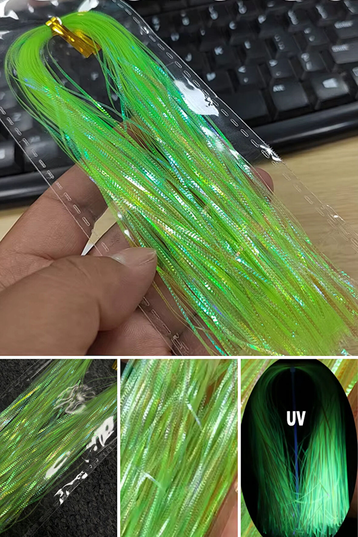 Eagenset Çapari Poşet Sim Ultraviyole Uv Neon Yeşil Balık Sırtı Kırçıl 1 mm 35 Metre