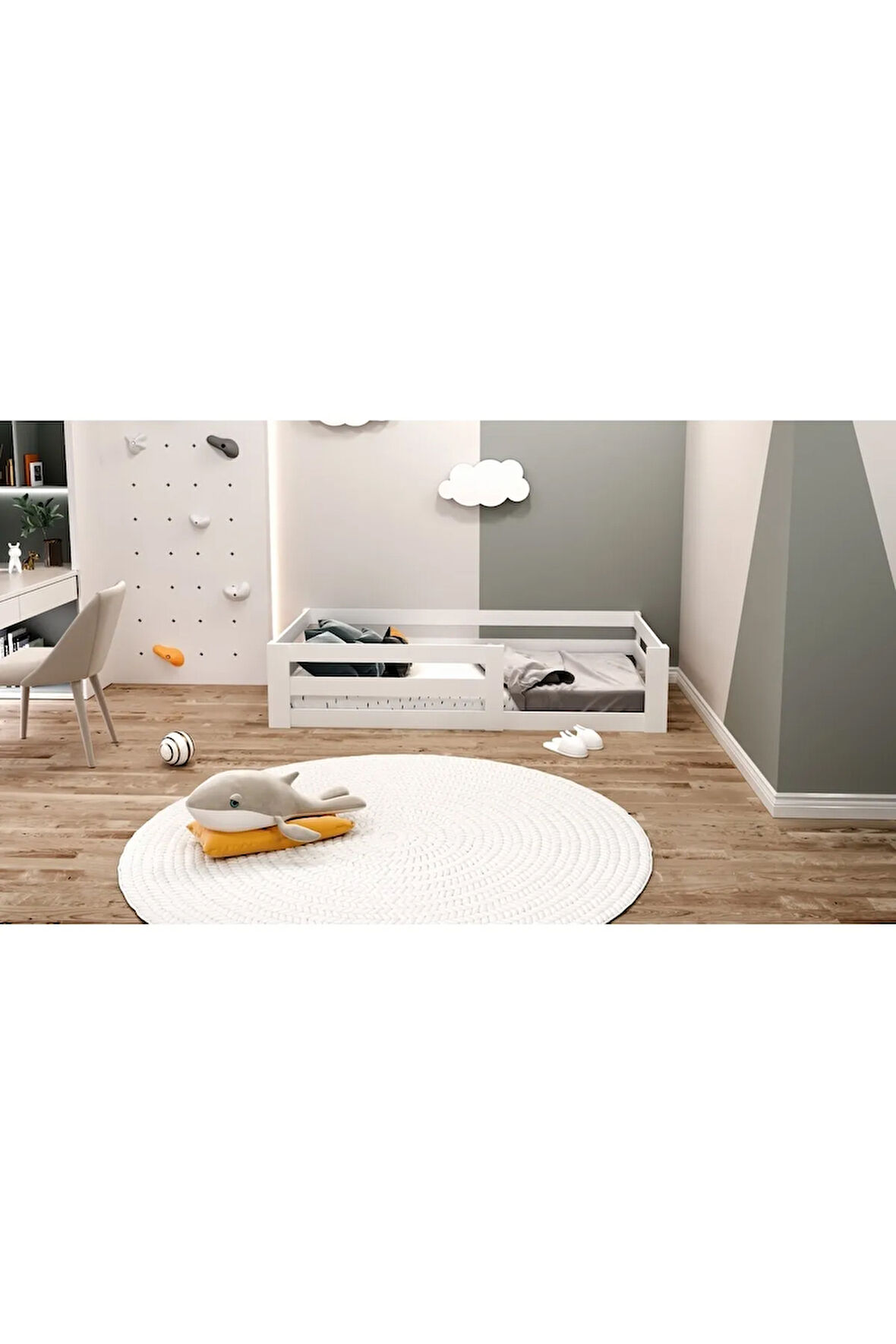 Montessori 100x200 Yatak Uyumlu Mdf Beyaz Karyola
