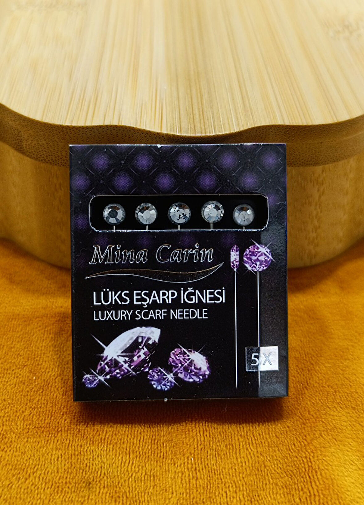 Monalisa Home Beşli Lüks Beyaz Parlak Eşarp İğnesi