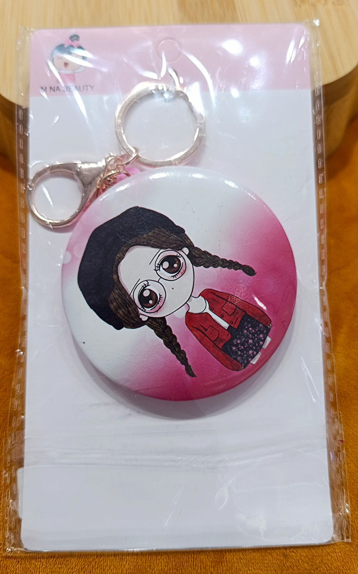 Monalisa Home Lüks Küçük Boy Figürlü Çift Taraflı Anahtarlıklı  Ayna