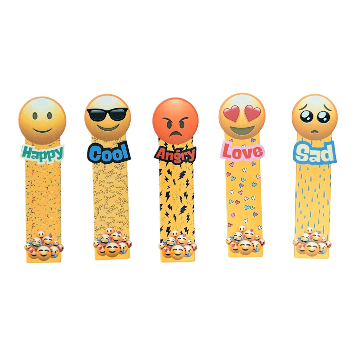 5 Adet Emoji Kitap Ayracı (15 cm)