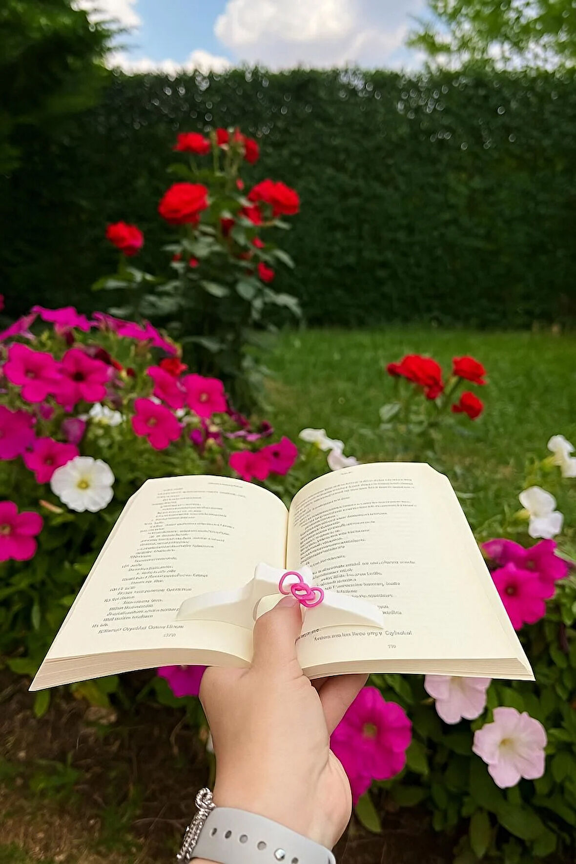 Kitap Ayracı - Sayfa Tutucu - Tek El Kitap Okuma Aparatı (Beyaz Kedi)