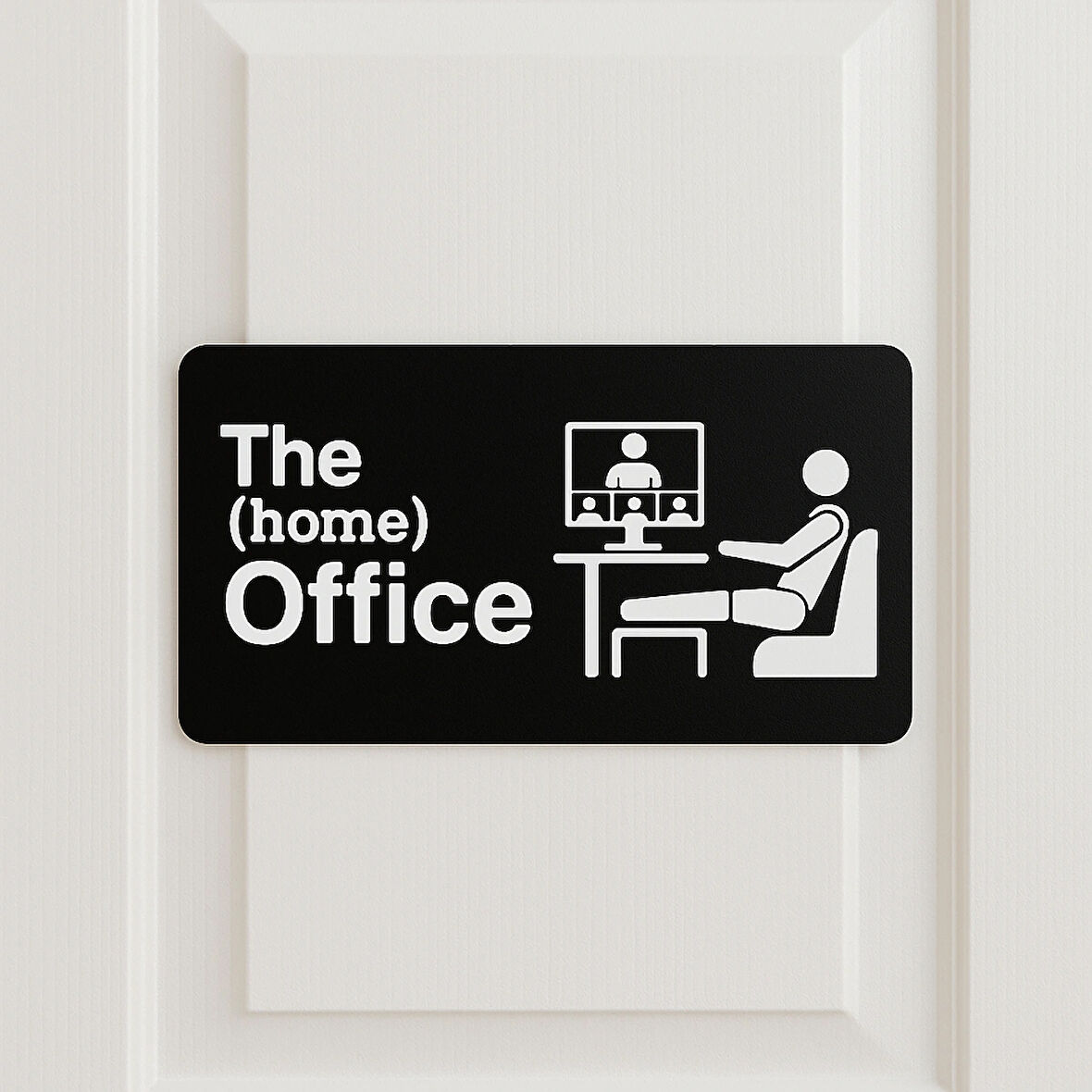 The Home Office Kapı Tabelası – Ev Ofis Dekorasyonu, Kapı Yazısı, Home Office İşaret Levhası