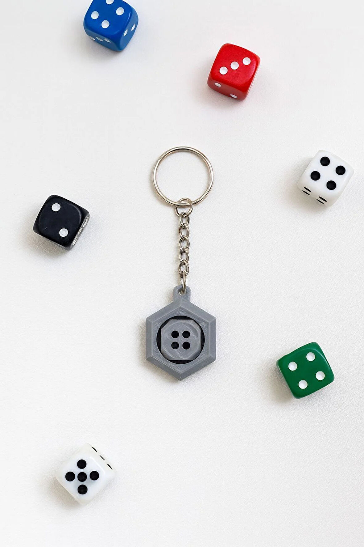 Zar Anahtarlık – Hareketli Zar Mekanizmalı (3 cm)