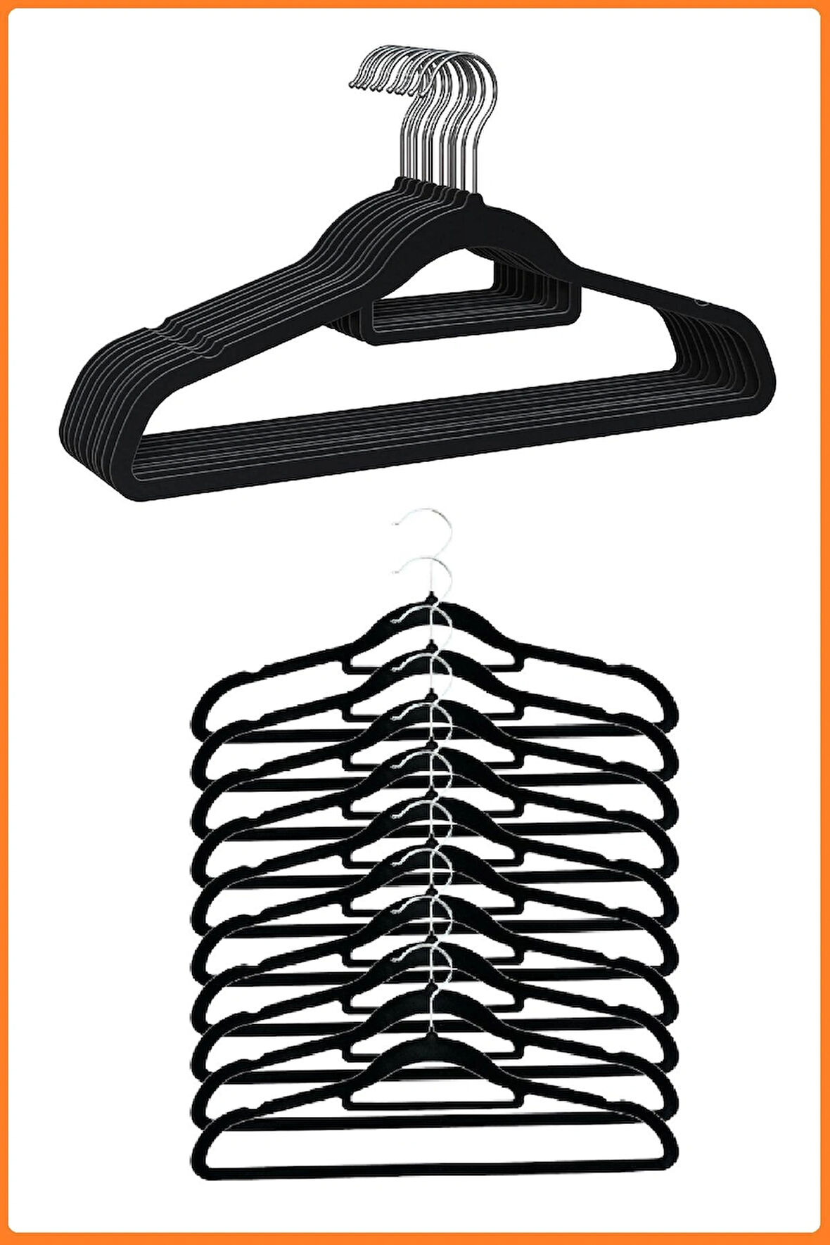 Kadife Askı ,pantolon Askısı, Elbise Askısı, Yüksek Kalite Kadife Kıyafet Askısı, 41 Cm, 20 Adet