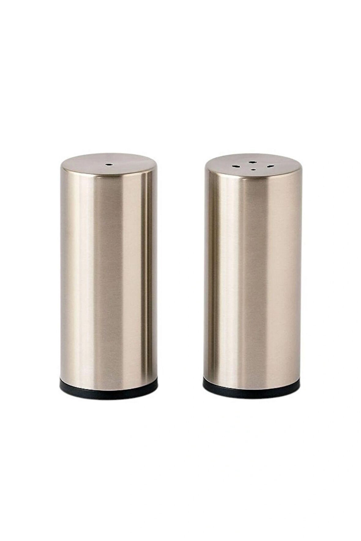 Çelik Tuzluk ve Karabiberlik Seti, 8 x 3 cm, 304 Çelik, Çevir Aç Doldurmalı, 2 Adet