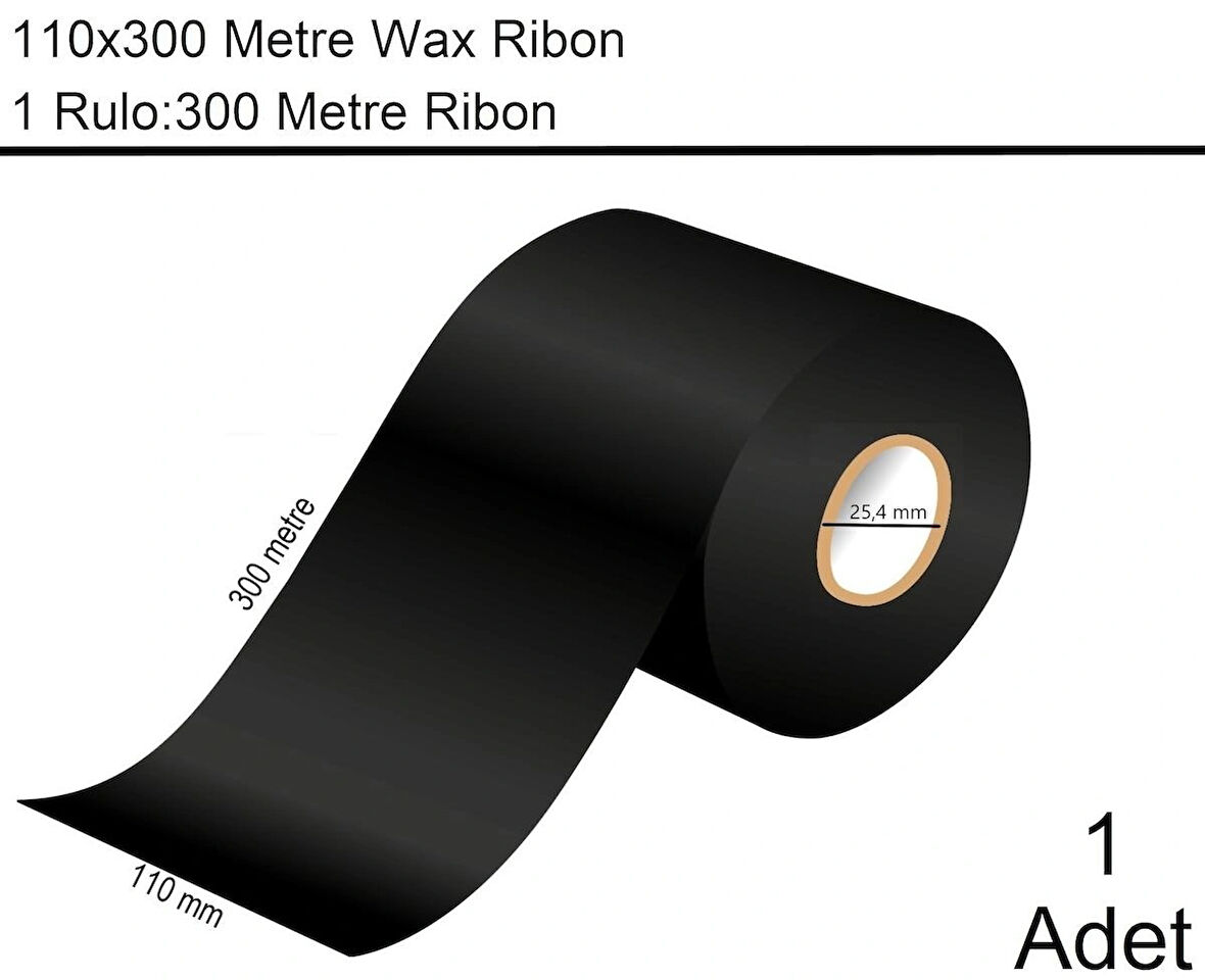 110x300 Metre Wax Ribon 1 Adet