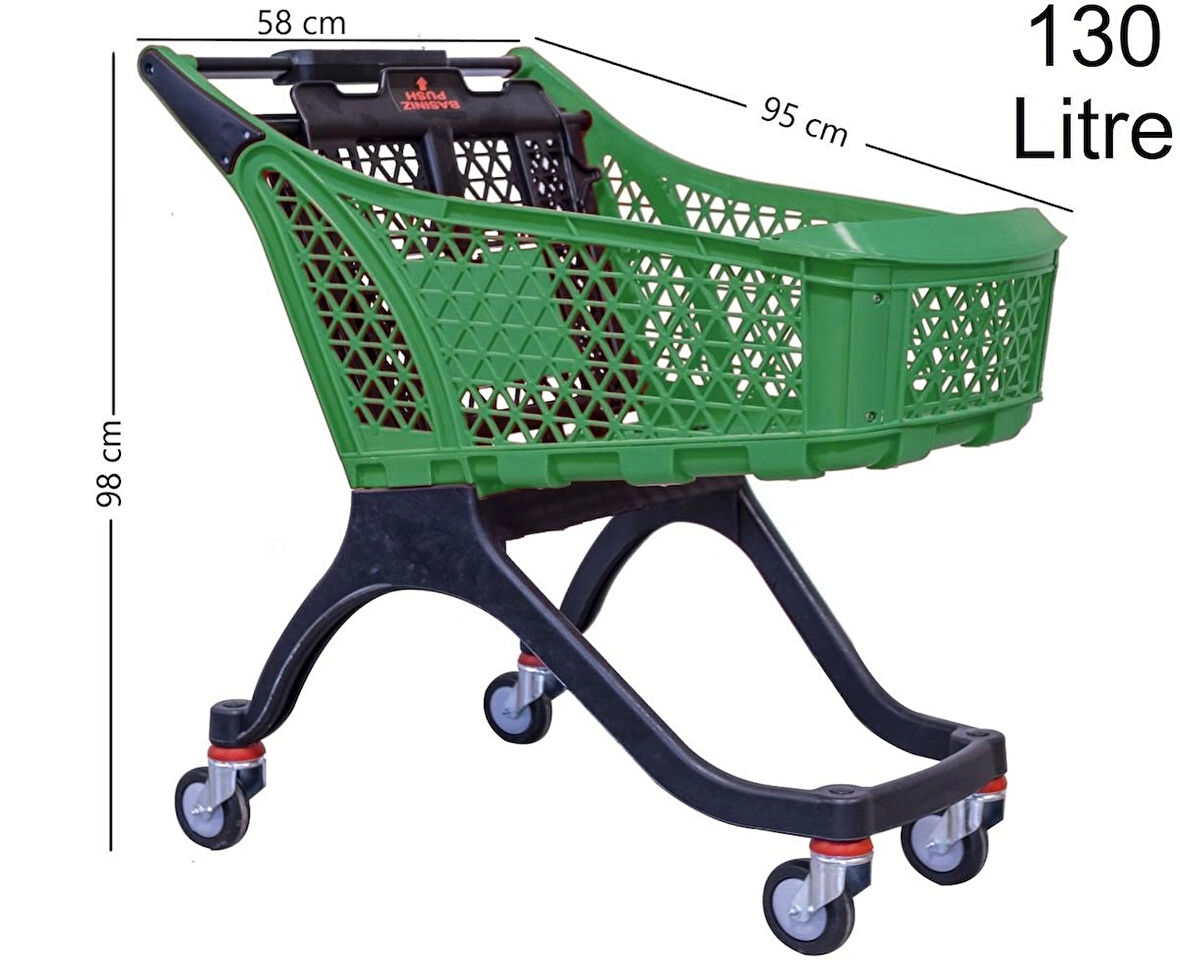 Kartal Plastik Market Alışveriş Arabası 130 Litre Yeşil