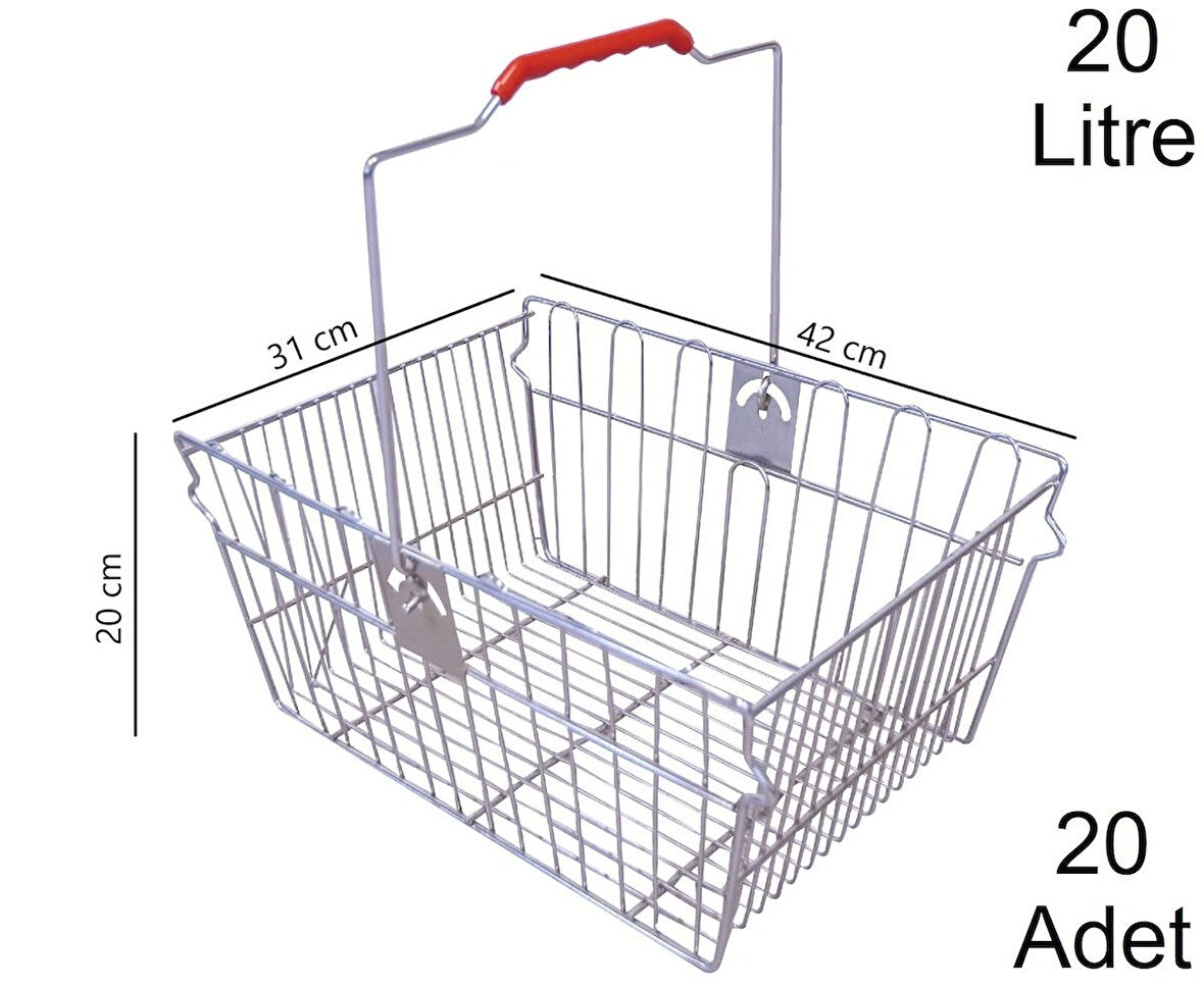 Tel Market Alışveriş El Sepeti 20 Litre 20 Adet