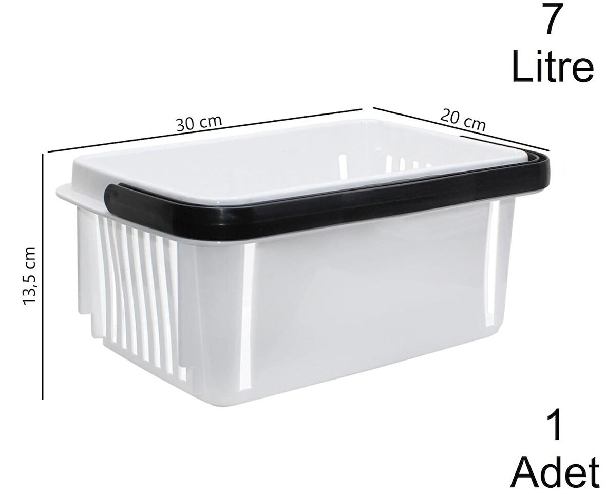 Plastik Kozmetik Alışveriş El Sepeti 7 Litre Beyaz  1 Adet