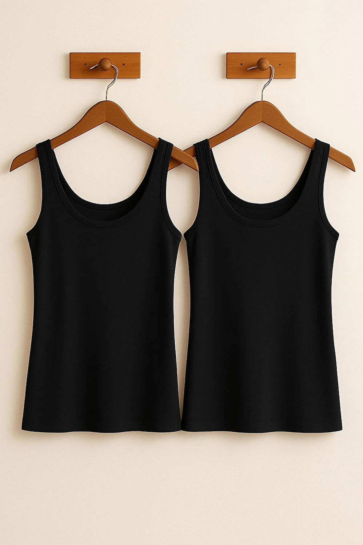 2 Adet Askılı Basic Dar Kesim Atlet Tişört