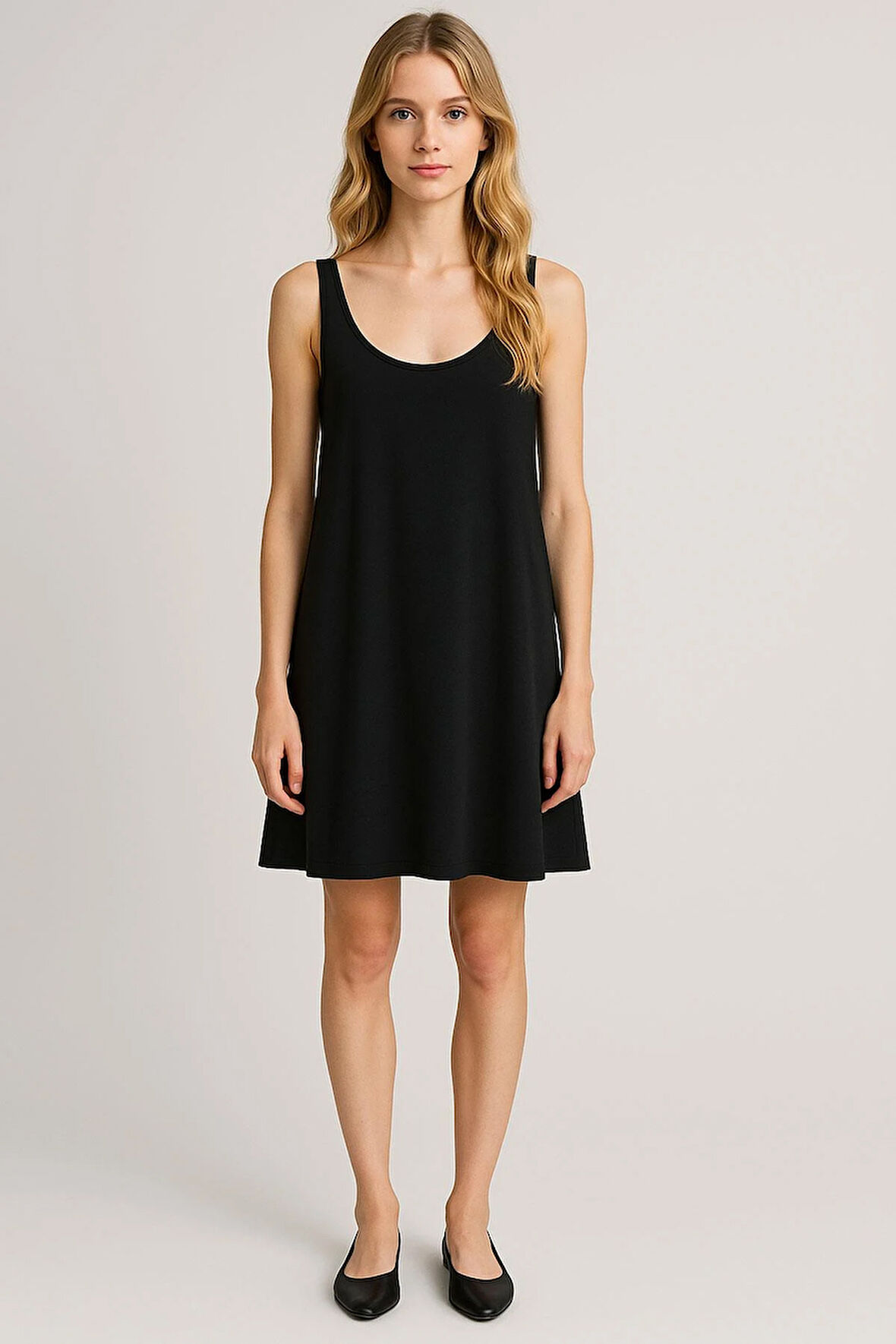 A Kesim Pamuklu Kalın Askılı Atlet Elbise