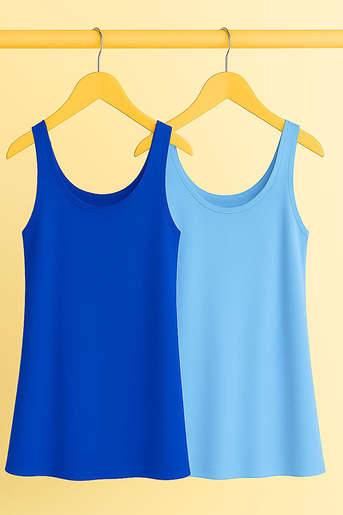 2 Adet A Kesim Rahat Kalıp Basic Kalın Askılı Atlet Tişört