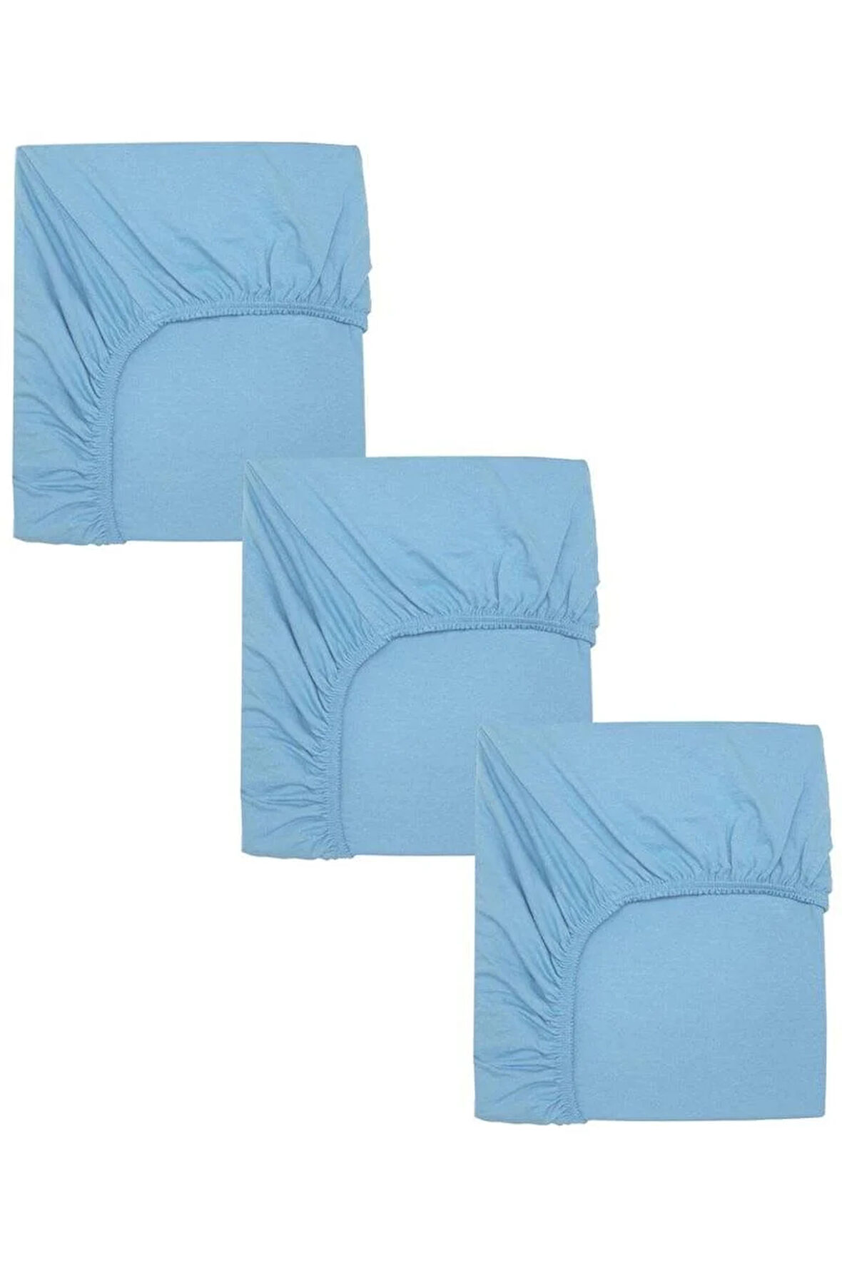 3 Adet 70 x 120 x 20 cm Anne Yanı Lastikli Penye Kumaş Bebek Çarşafı