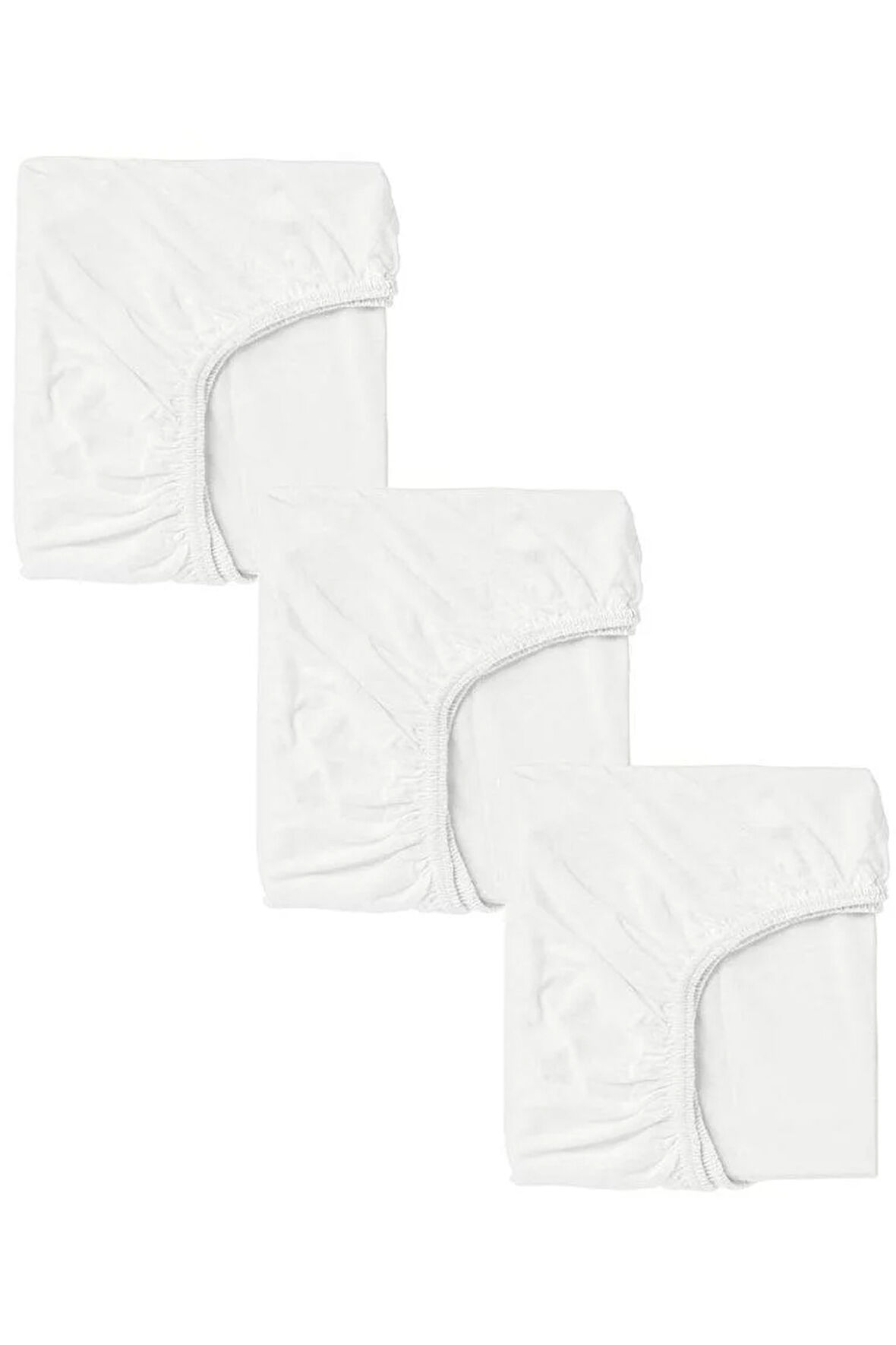 3 Adet 70 x 120 x 20 cm Anne Yanı Lastikli Penye Kumaş Bebek Çarşafı