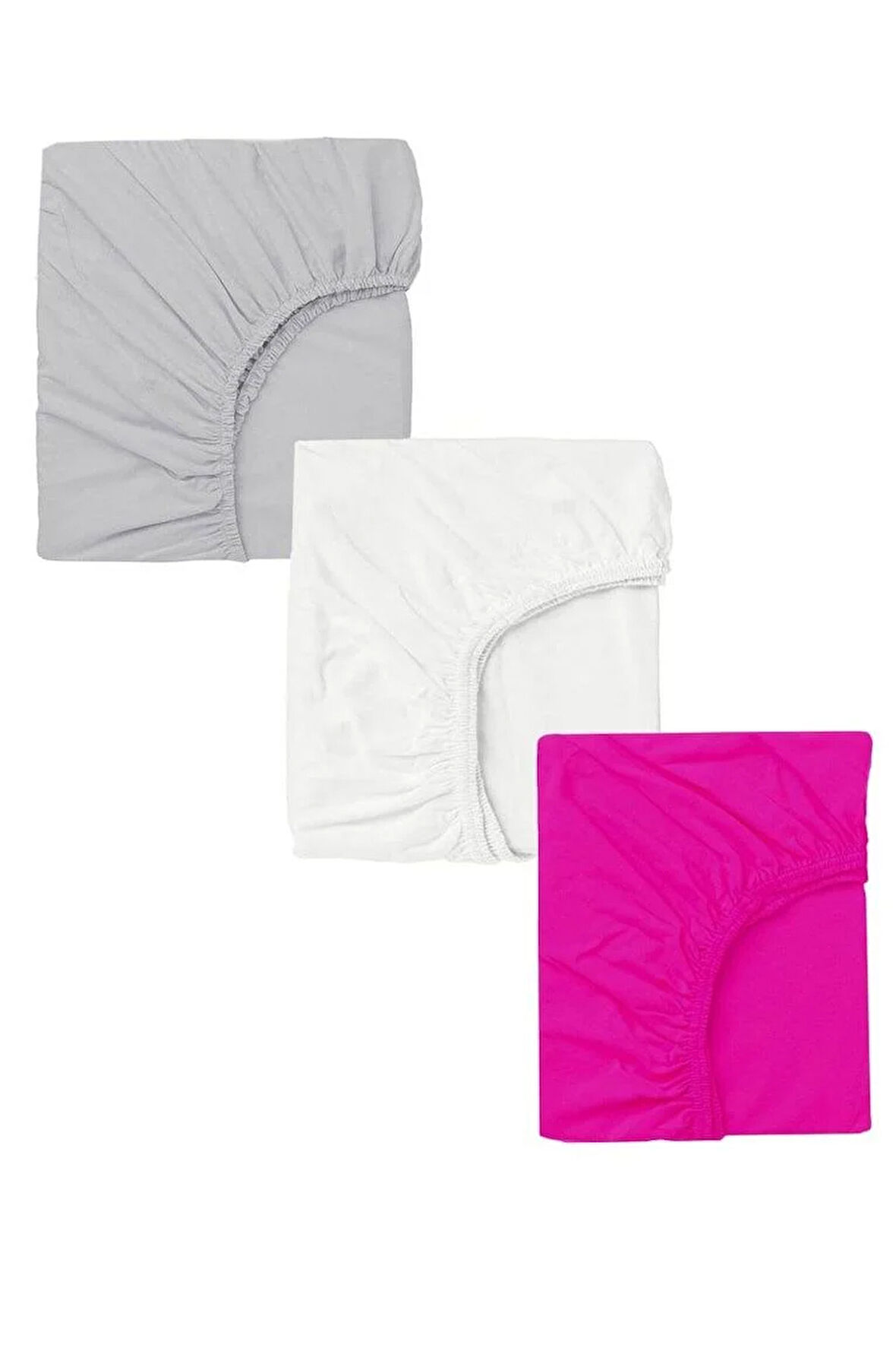 3 Adet 70 x 120 x 20 cm Anne Yanı Lastikli Penye Kumaş Bebek Çarşafı