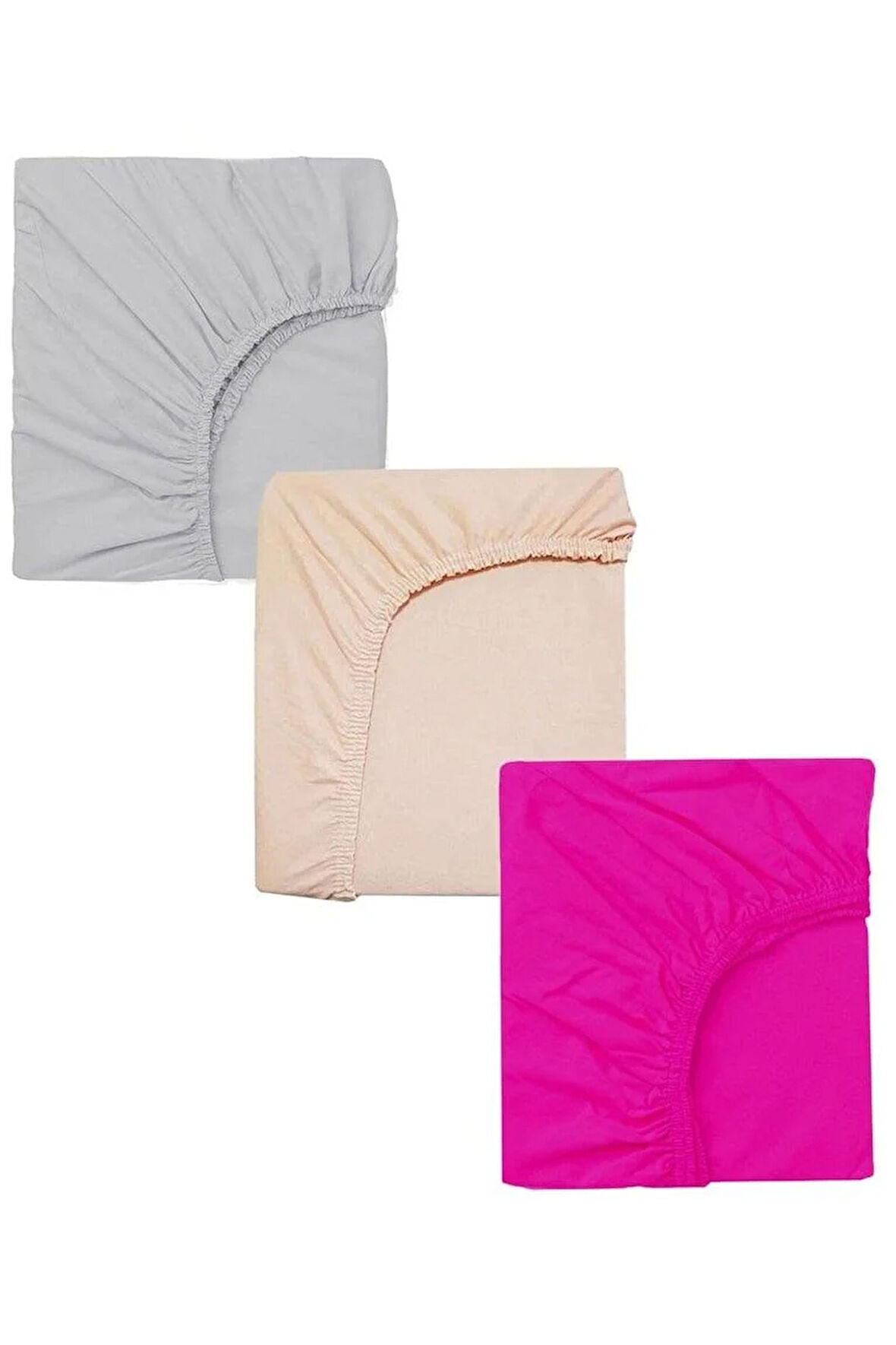 3 Adet 70 x 120 x 20 cm Anne Yanı Lastikli Penye Kumaş Bebek Çarşafı