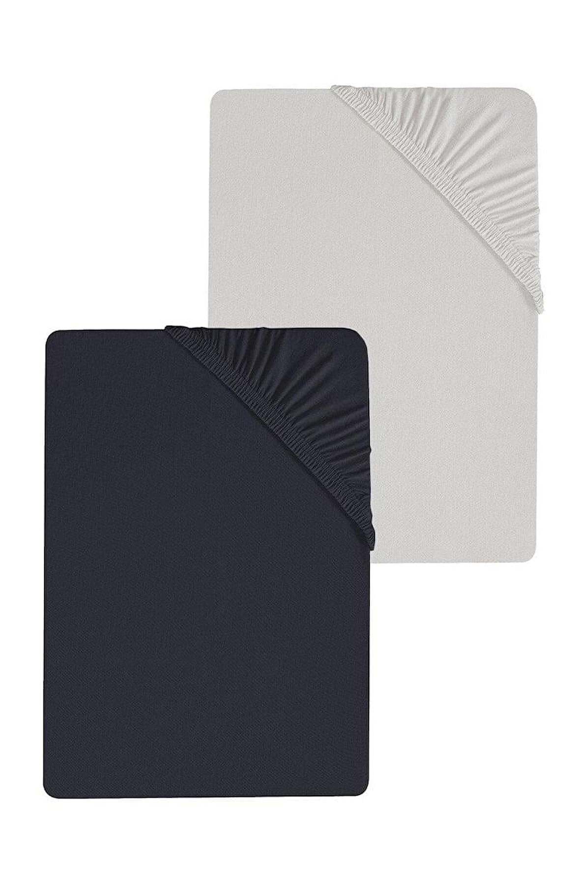 2 Adet Battal Boy Düz Pamuklu Çift Kişilik 200 x 200 cm Lastikli Penye Çarşaf