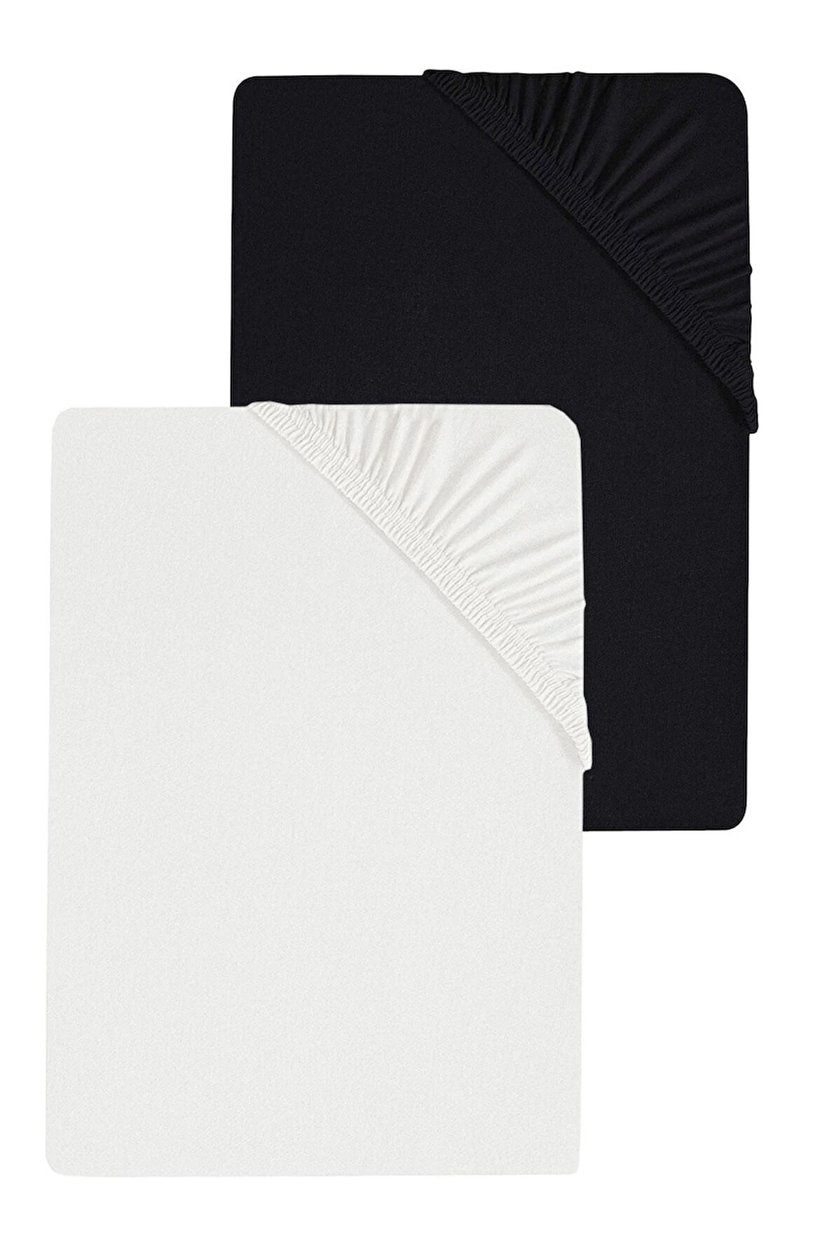 2 Adet Düz Pamuklu Tek Kişilik 120 x 200 x 30 cm Lastikli Penye Çarşaf