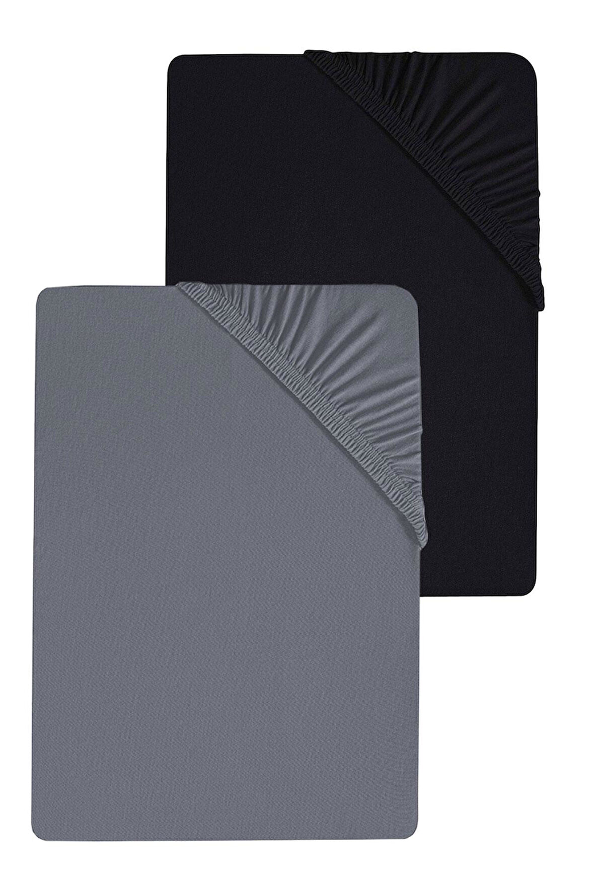 2 Adet Düz Pamuklu Tek Kişilik 120 x 200 x 30 cm Lastikli Penye Çarşaf