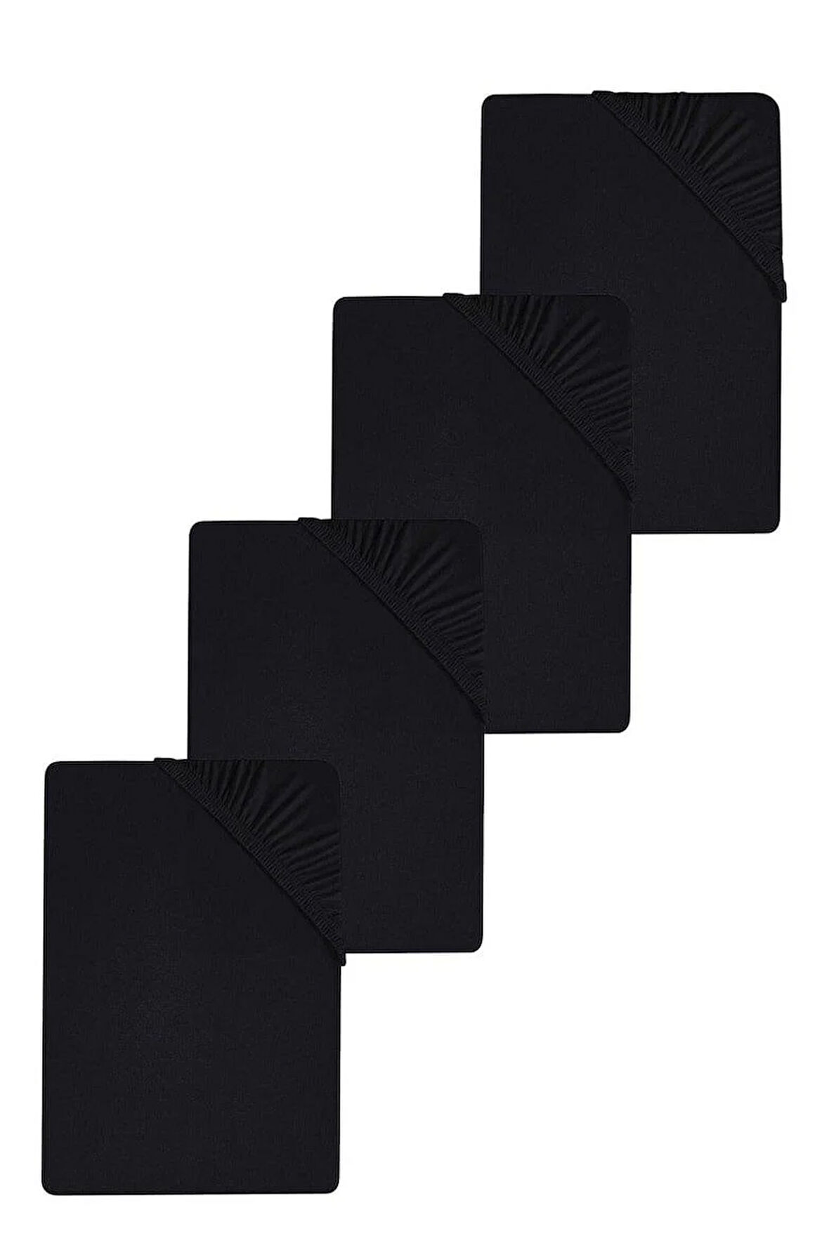 4 Adet Battal Boy Düz Pamuklu Çift Kişilik 200 x 200 cm Lastikli Penye Çarşaf