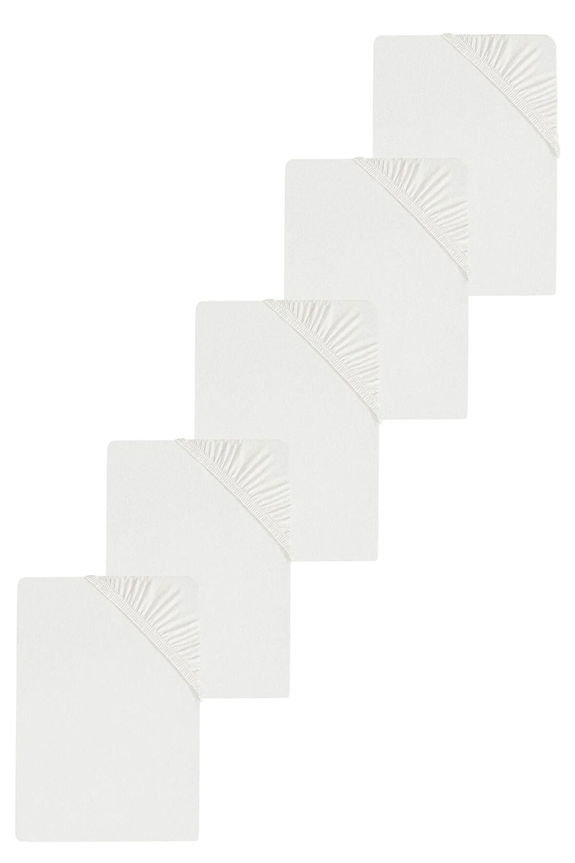 5 Adet Battal Boy Düz Pamuklu Çift Kişilik 200 x 200 cm Lastikli Penye Çarşaf