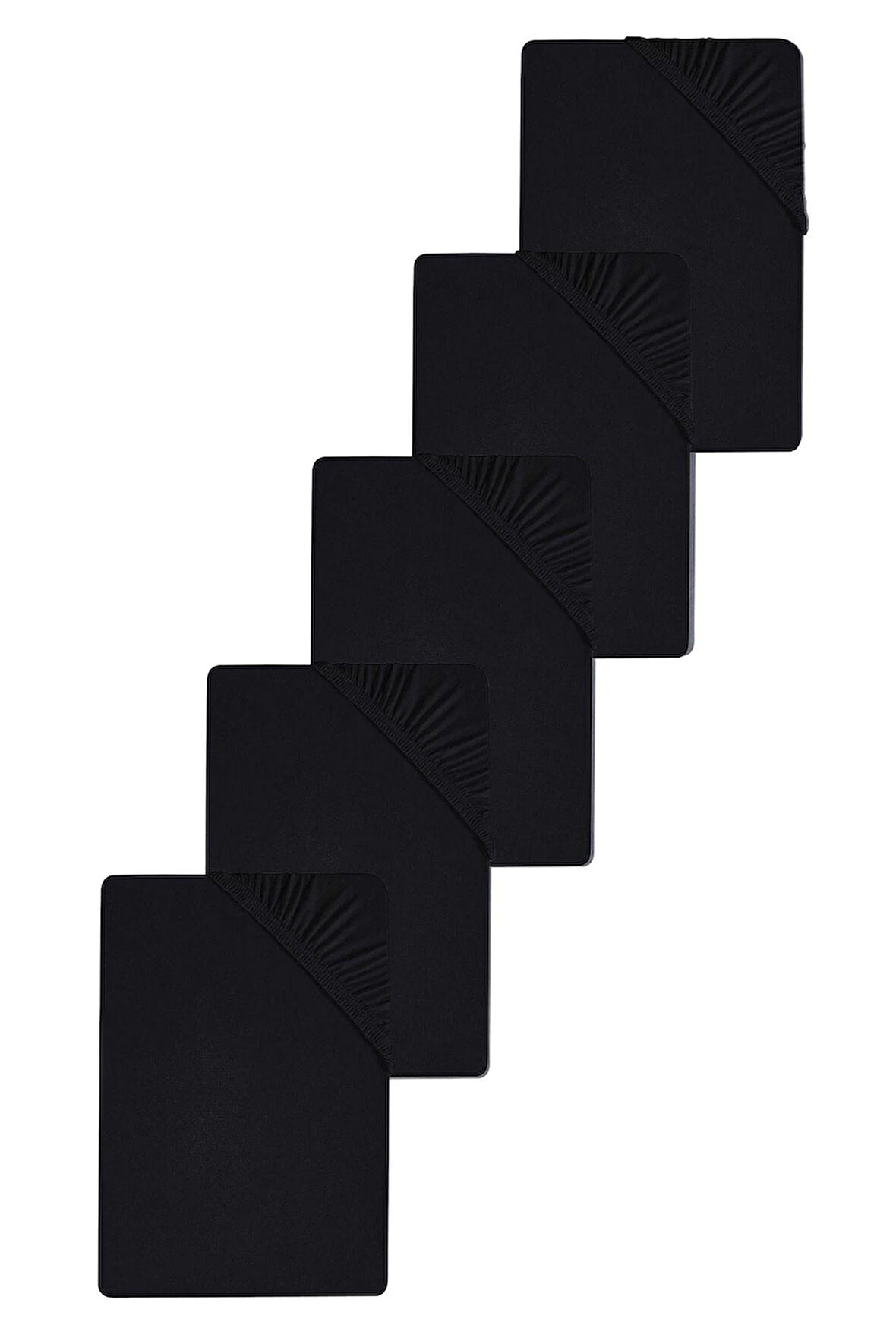 5 Adet Battal Boy Düz Pamuklu Çift Kişilik 200 x 200 cm Lastikli Penye Çarşaf