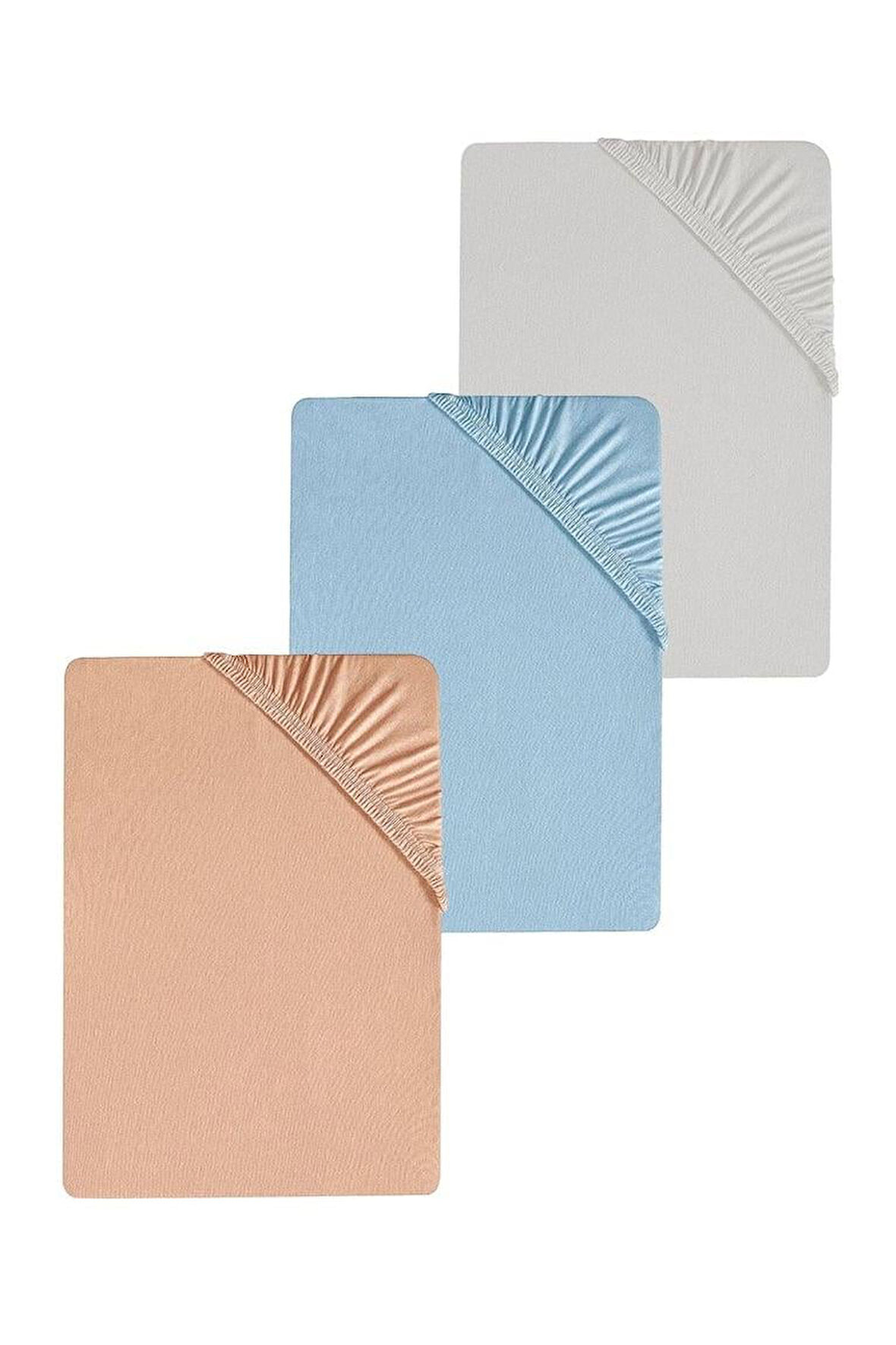 3 Adet Battal Boy Düz Pamuklu Çift Kişilik 200 x 200 cm Lastikli Penye Çarşaf