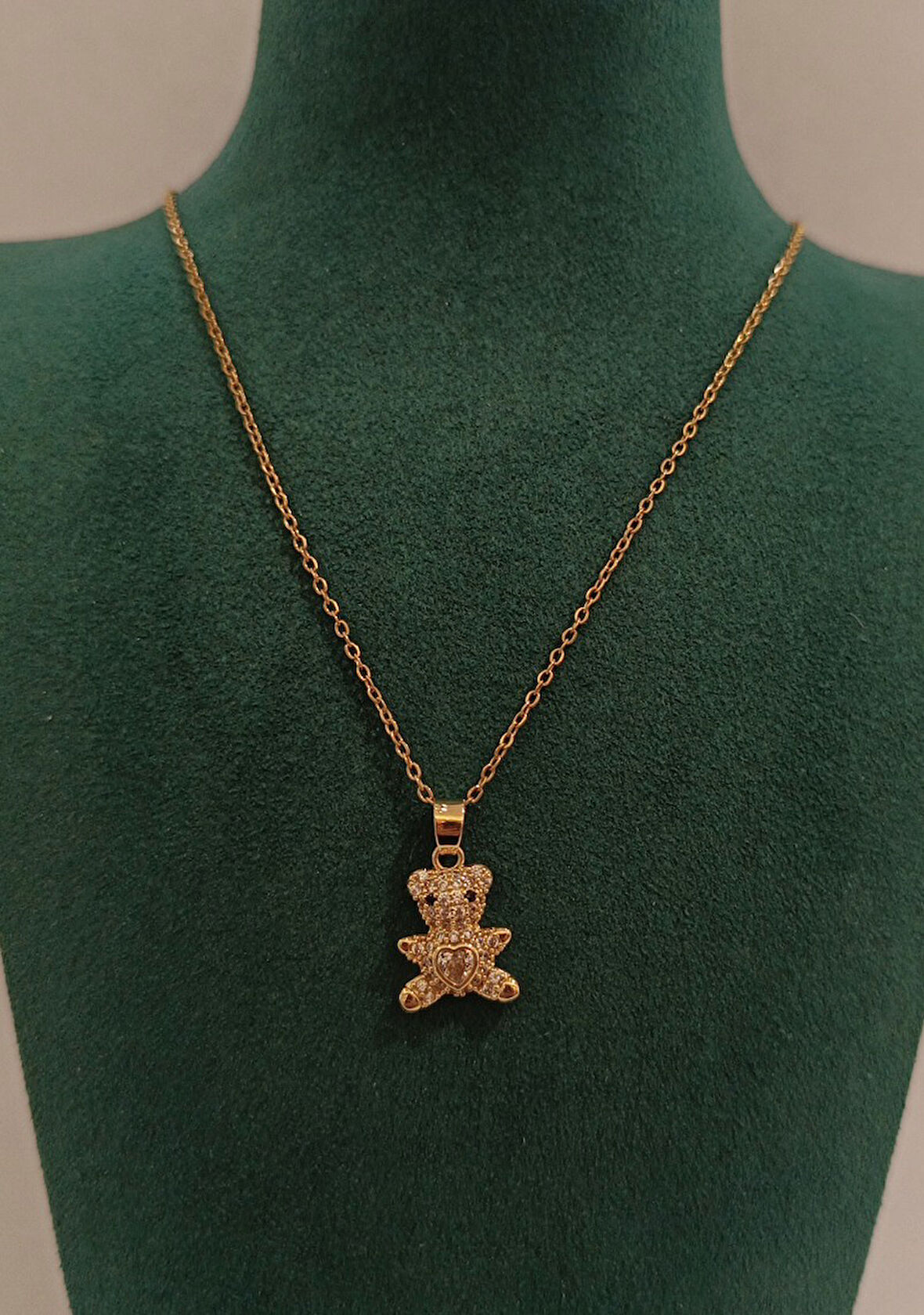 Monalisa Home Gold Renk Lüks Ayıcık Figürlü Gösterişli Kolye