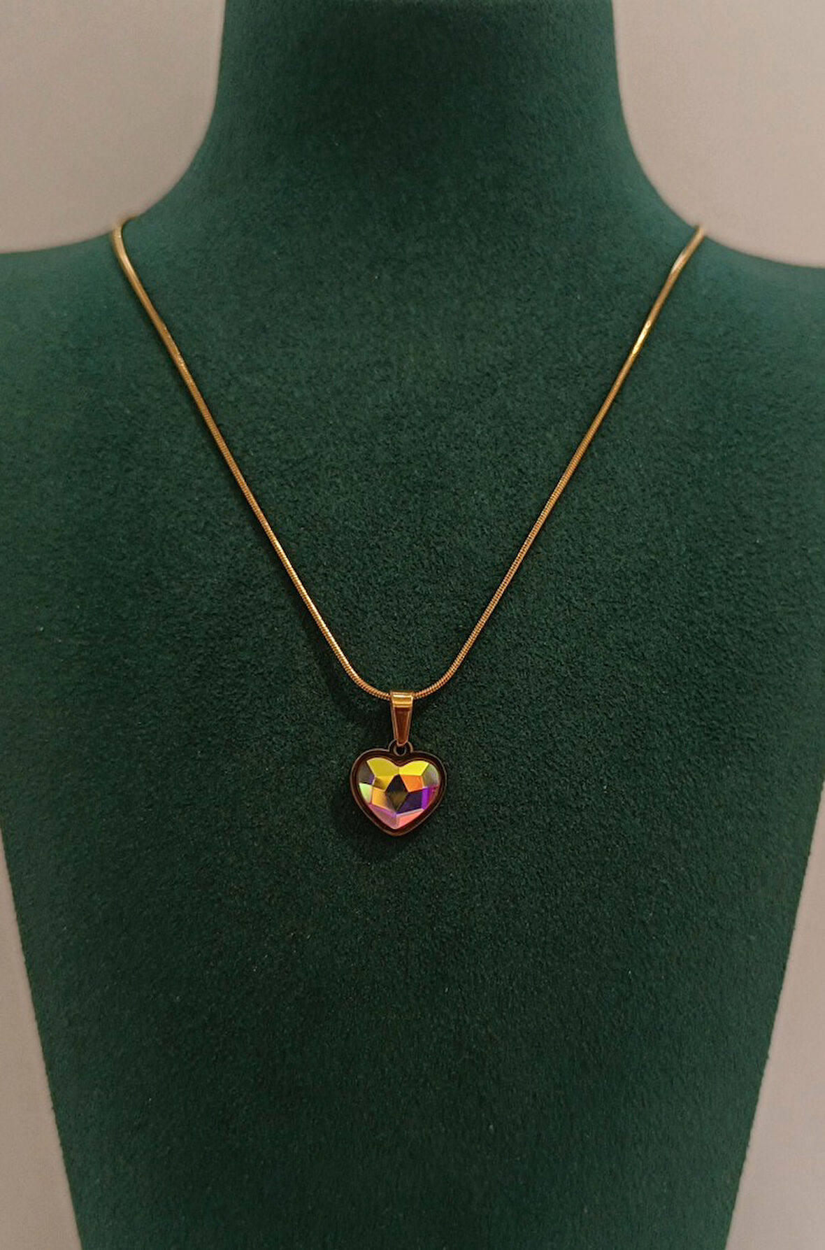 Monalisa Home Gold Renk Kalp Figürlü Gösterişli  Kolye