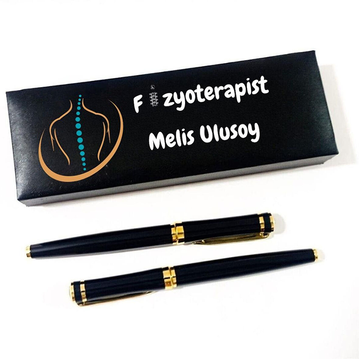 Fizyoterapistlere Özel Kişiye İsim Yazılı 2’li Kalem Seti – Kutulu Hediyelik