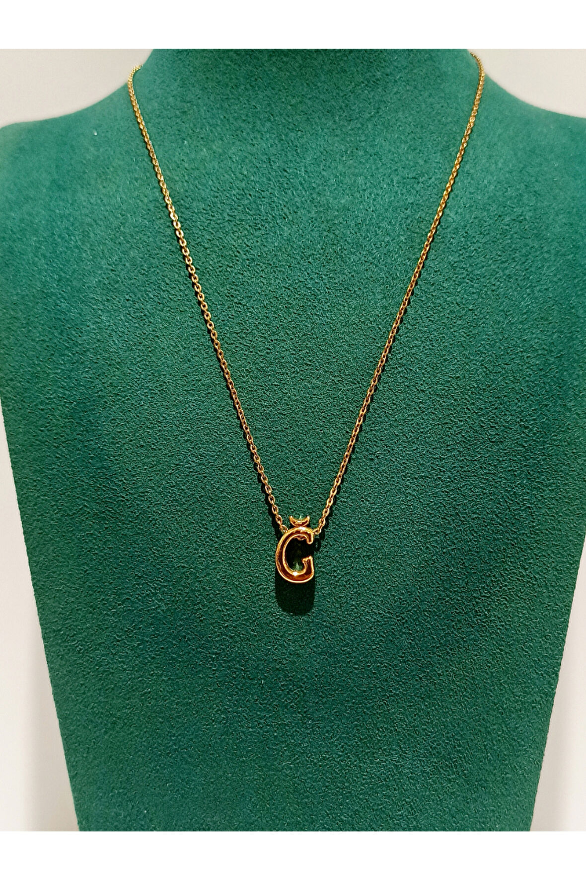 Monalisa Home Gold Renk Lüks Figürlü Gösterişli Harf  Kolye