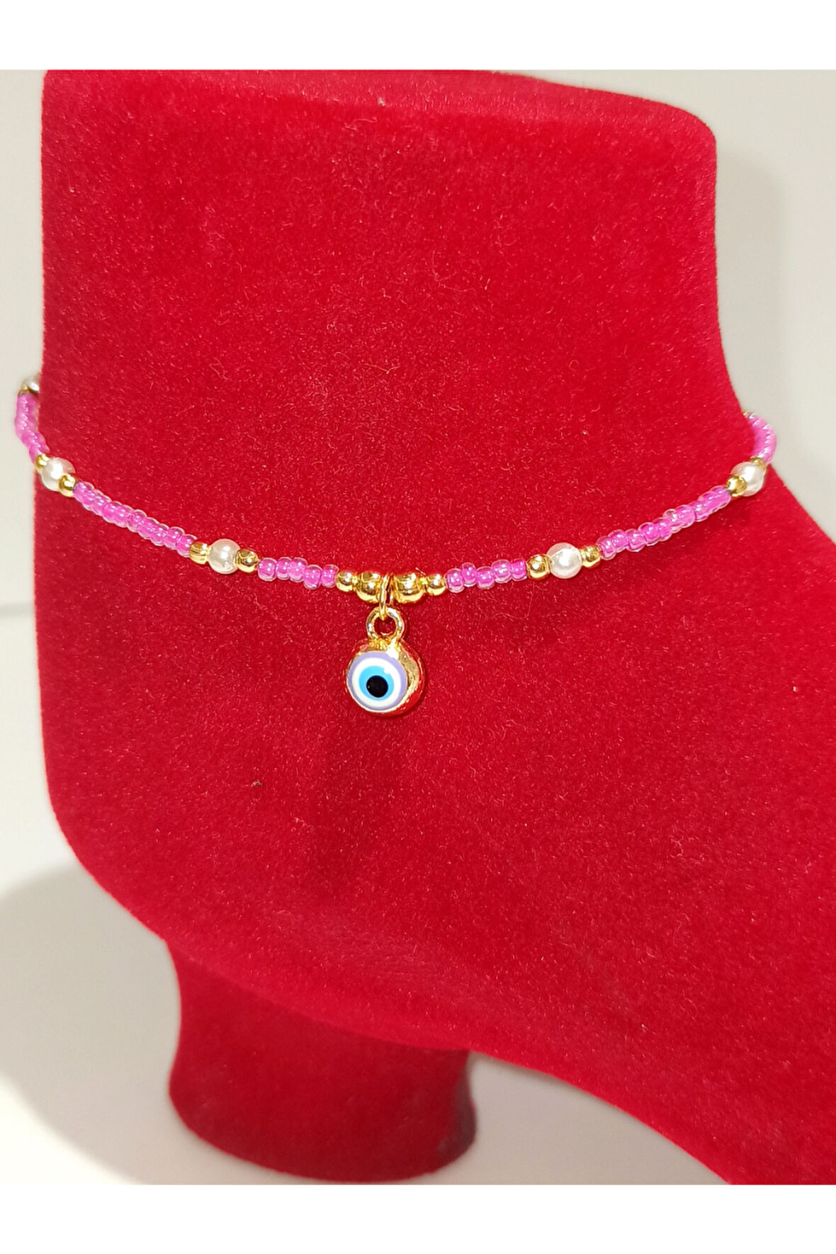 Monalisa Hom Lüks Gösterişli Kararmaz El Yapımı Boncuklu  Renkli Halhal