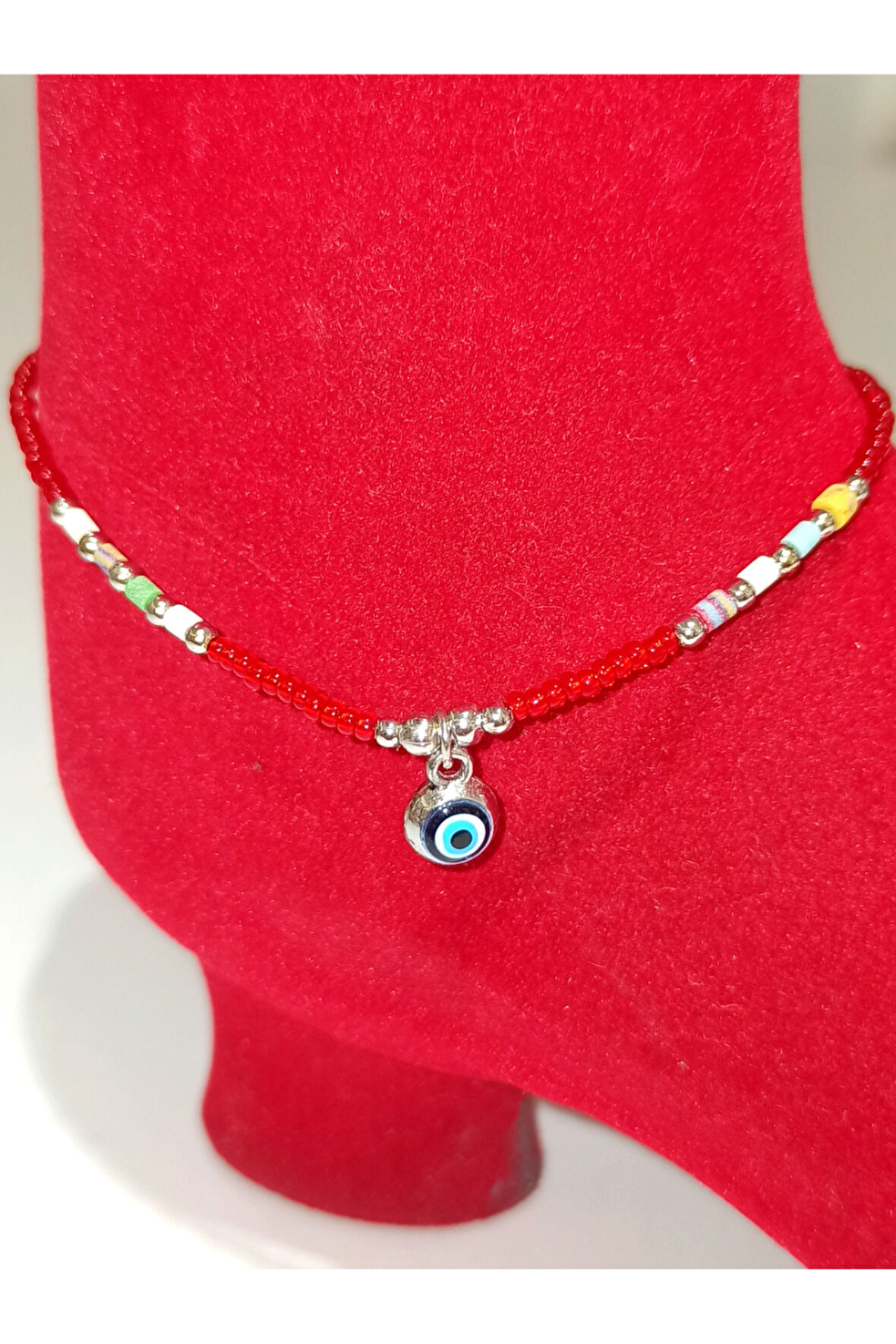 Monalisa Hom Lüks Gösterişli Kararmaz El Yapımı Boncuklu  Renkli Halhal