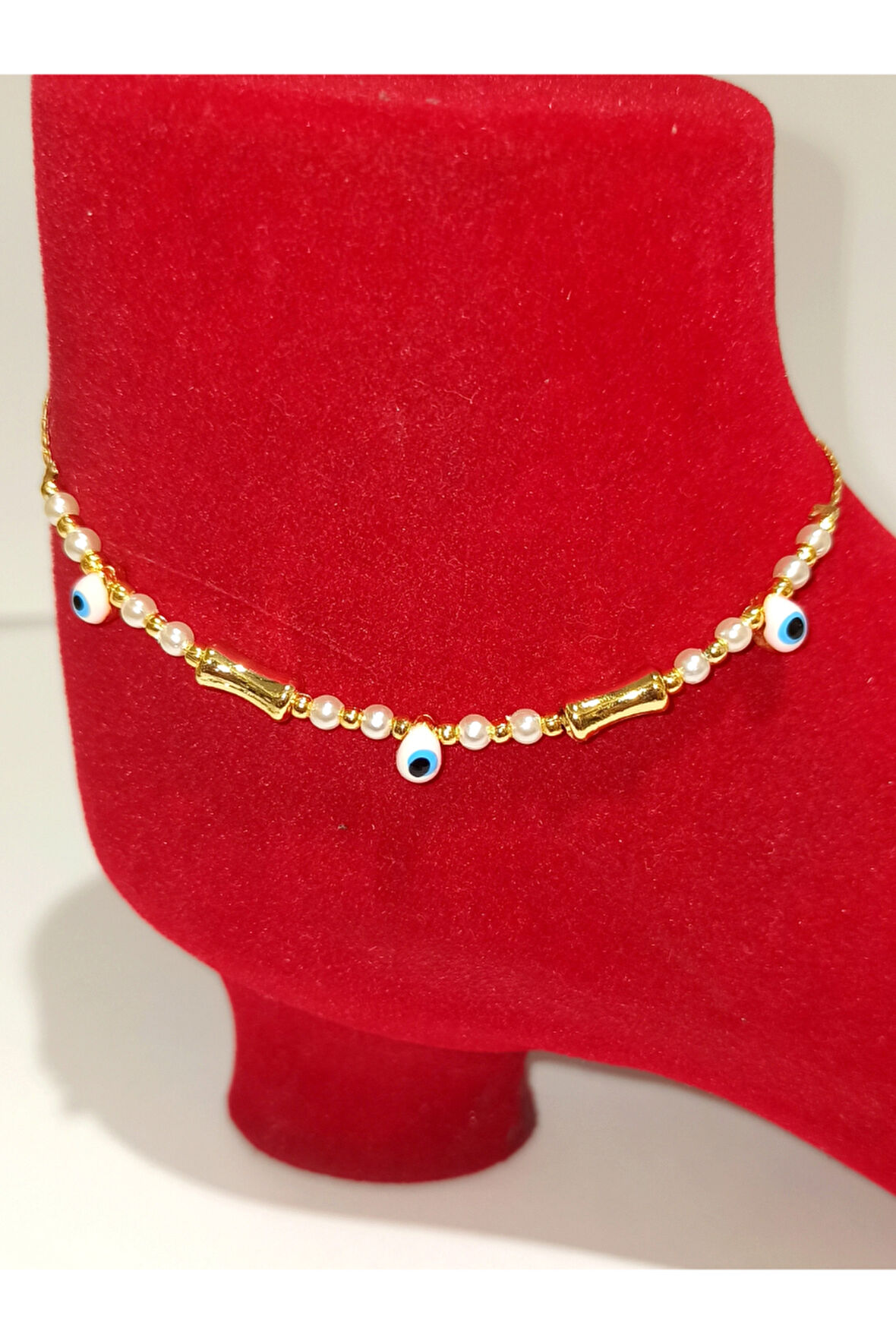 Monalisa Hom Lüks Gösterişli Kararmaz El Yapımı Boncuklu  Renkli Halhal