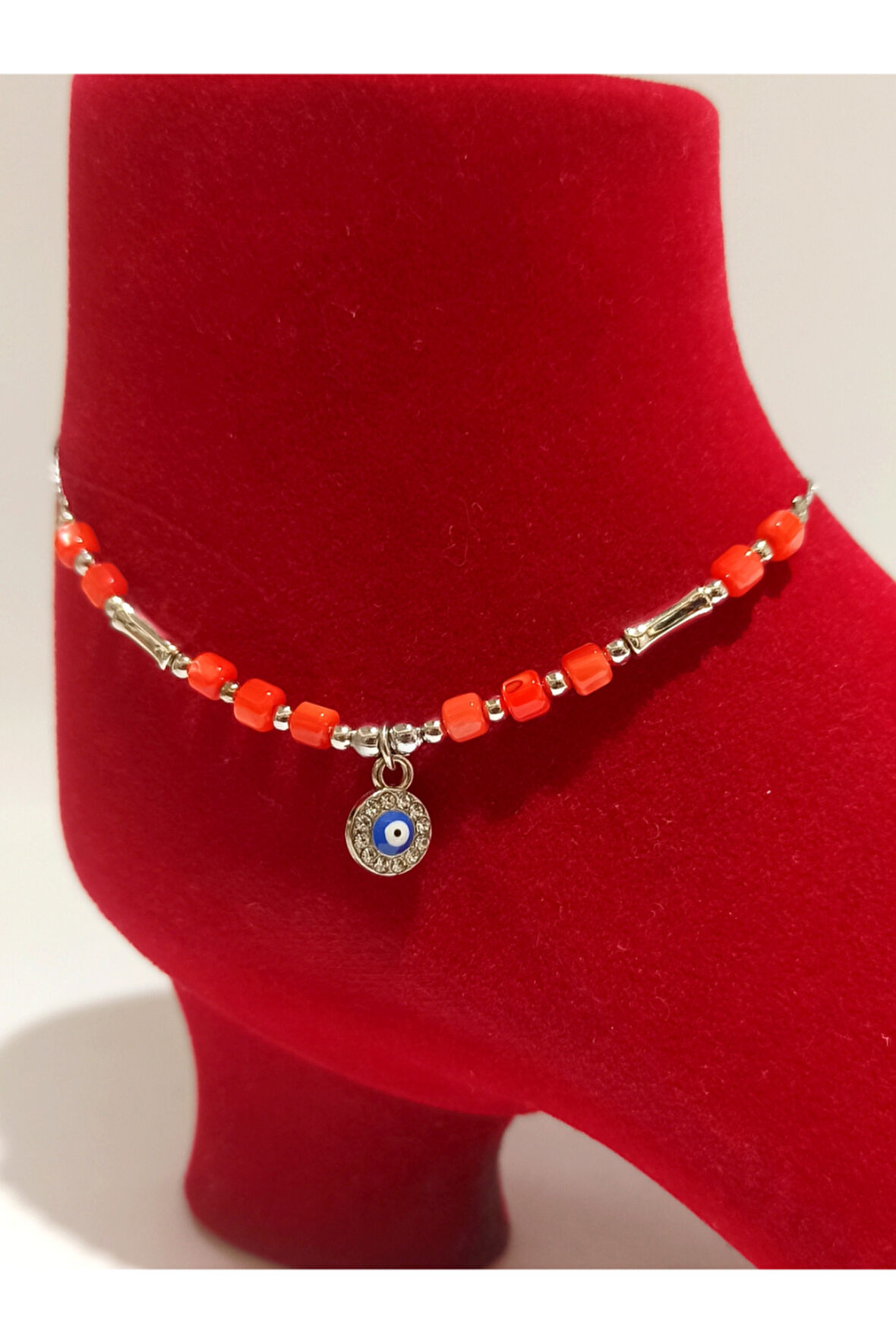 Monalisa Hom Lüks Gösterişli Kararmaz El Yapımı Boncuklu  Renkli Halhal