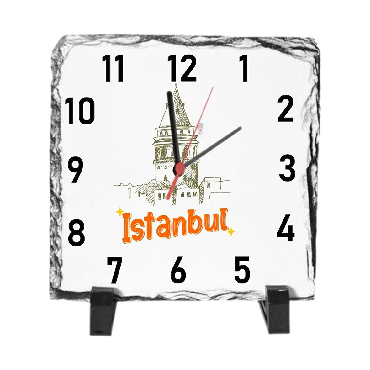 İstanbul Temalı Masa Üstü Taş Saat 20 x 20 cm