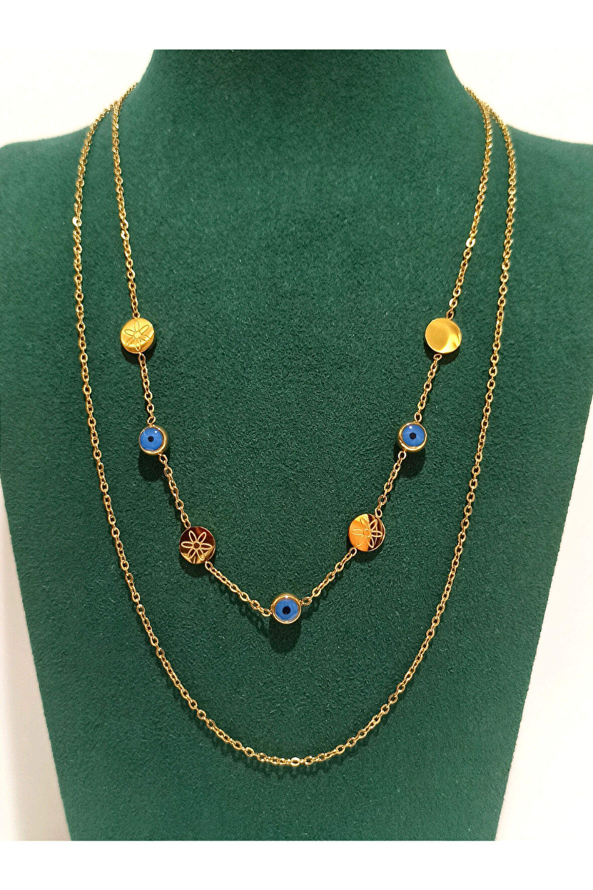 Monalisa Home Gold Renk Lüks Figürlü Gösterişli Kolye