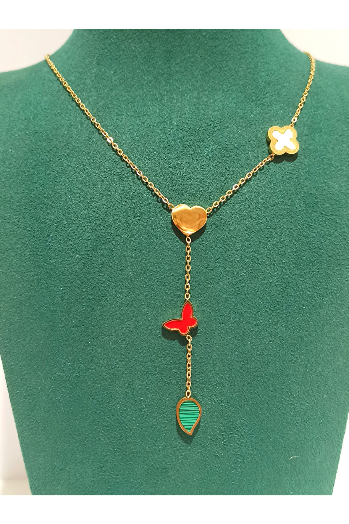 Monalisa Home Gold Renk Lüks Figürlü Gösterişli Y Kolye