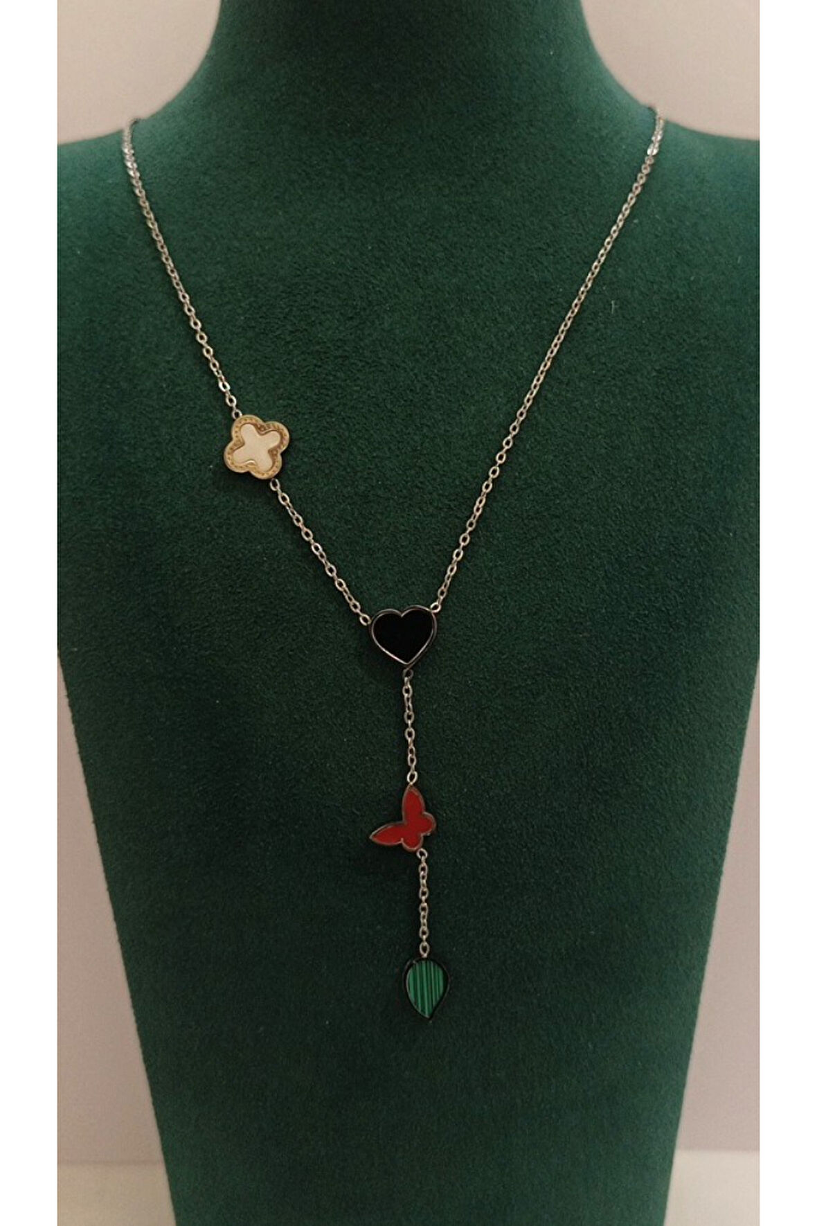 Monalisa Home Gümüş Renk Lüks Figürlü Gösterişli Y Kolye