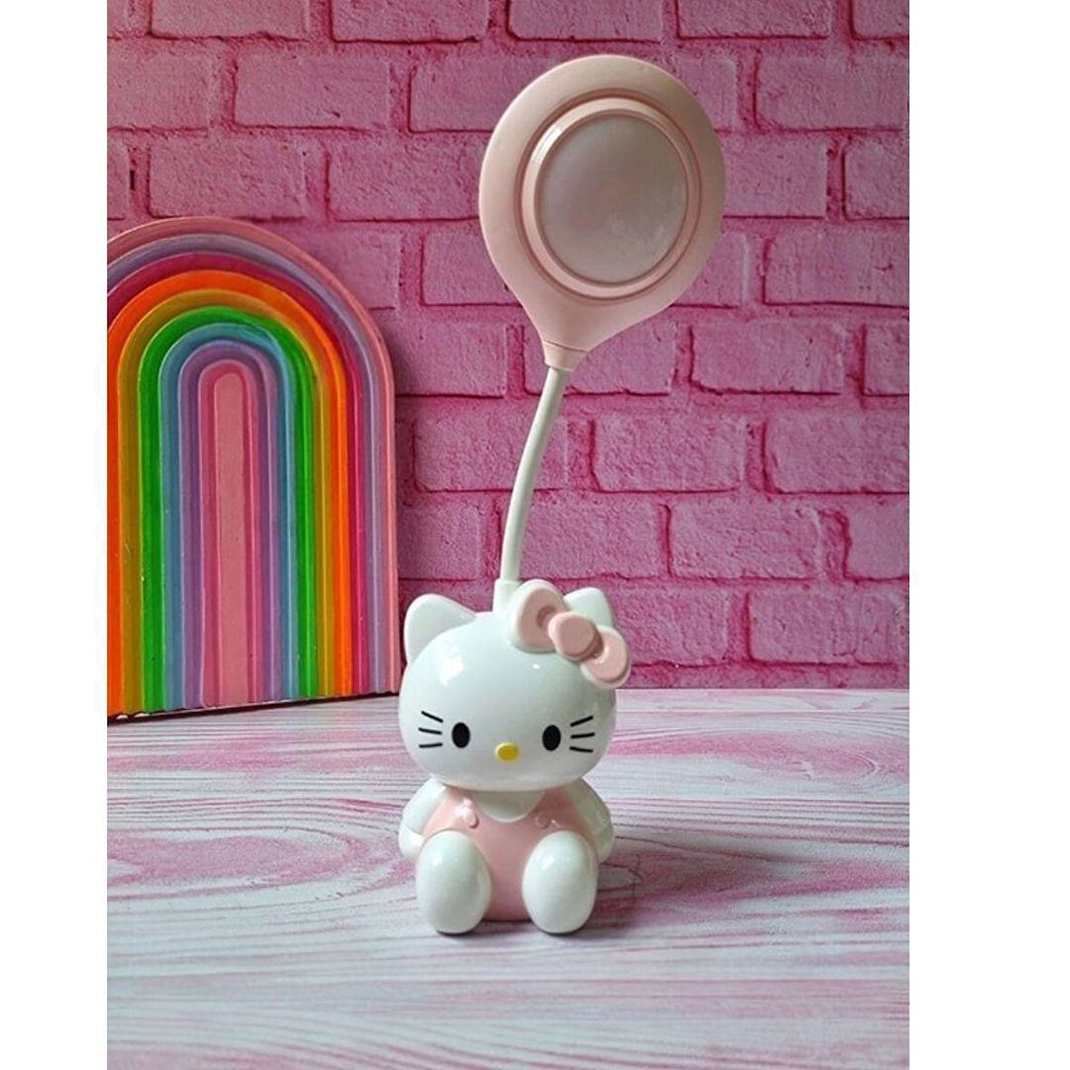 Sanrio Hello Kitty Tasarımlı Şarzlı Çocuk Odası Masa Lambası