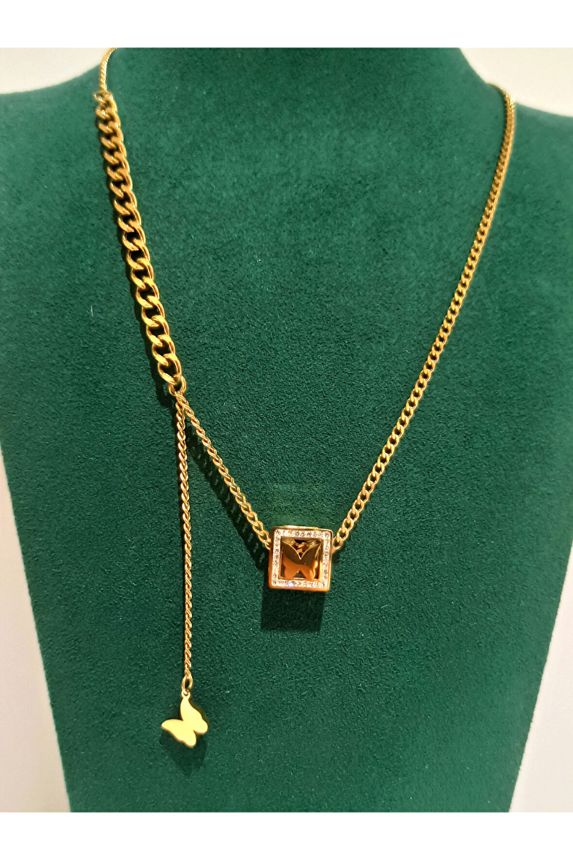 Monalisa Home Gold Renk Lüks Figürlü Gösterişli Kolye