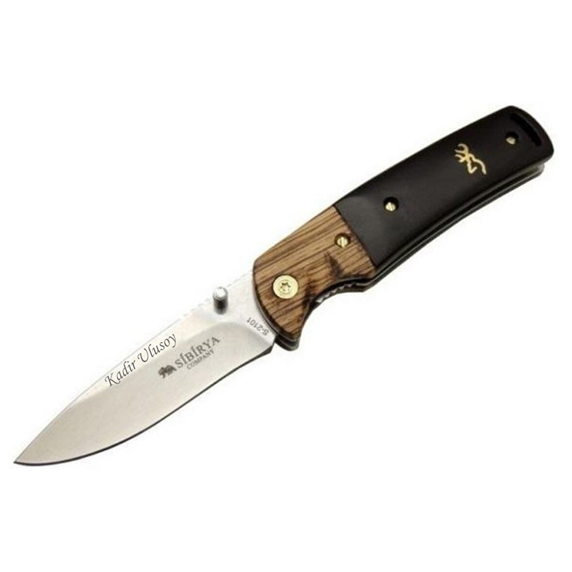 Kişiye Özel Sibirya Serisi Yeni Nesil Ceviz Saplı Texsas Model Kamp Outdoor Cep Çakısı