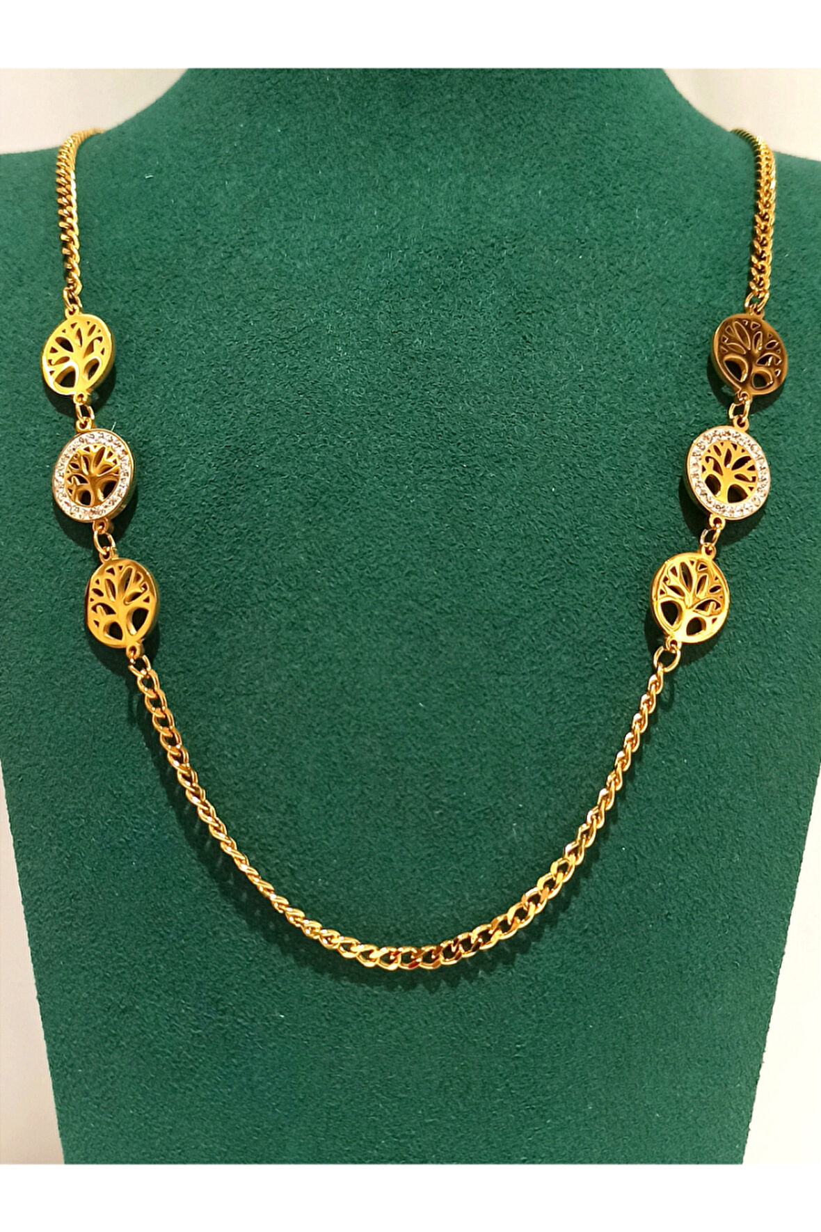 Monalisa Home Gold Renk Lüks Figürlü Gösterişli Kolye